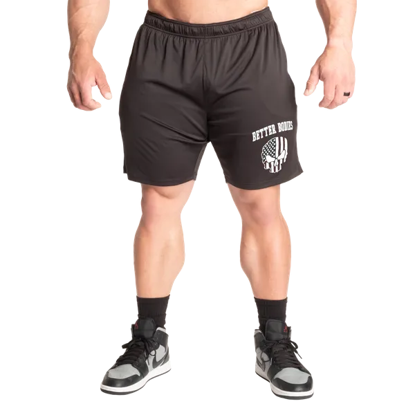 Better Bodies Skull Function Shorts/træningsshorts, Sort/Hvid