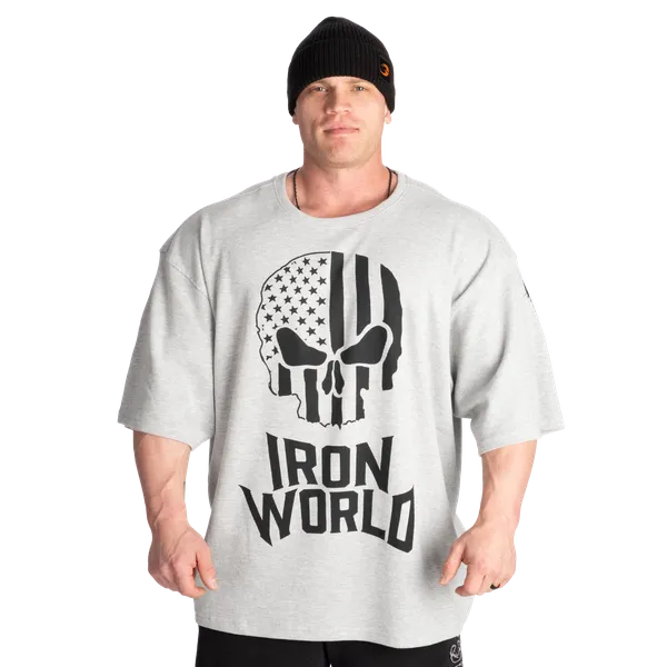 Gasp Thermal skull T-shirt, Grey Melange