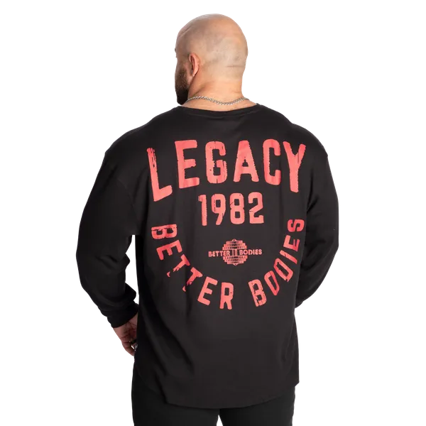 Better Bodies Legacy Thermal long sleeve t shirt, Asphalt/Red