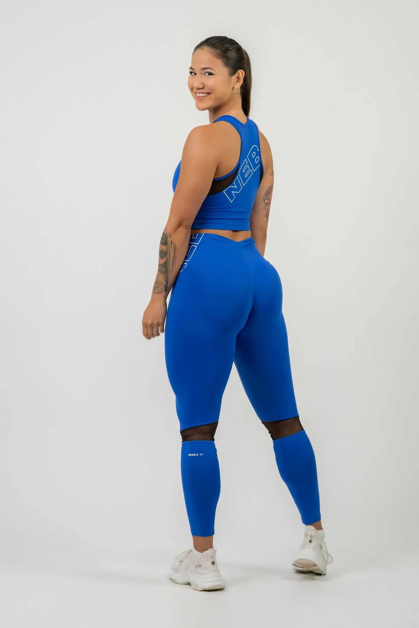 NEBBIA FIT Active højtaljede leggings/træningstights, blå