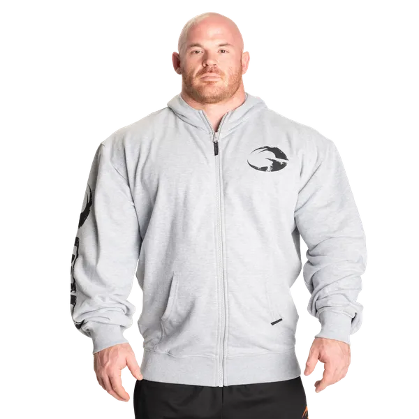 Gasp Original Classic Zip Hoodie, Light Grey Melange