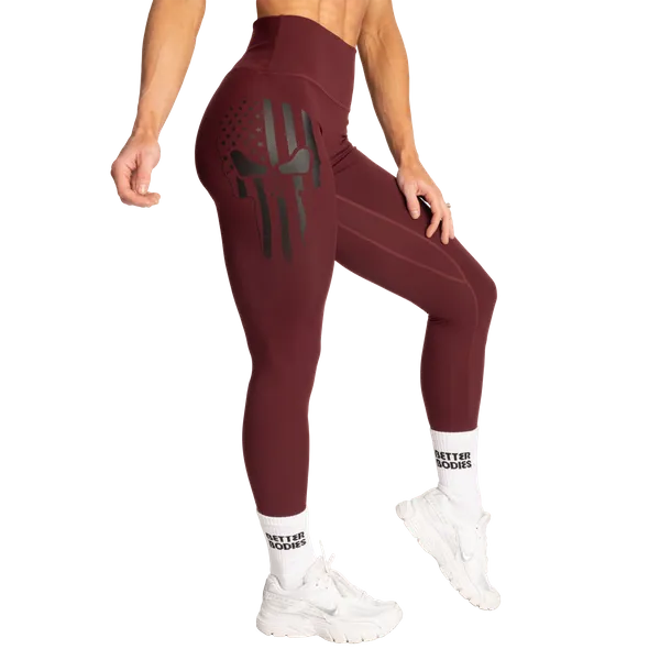 Better Bodies Skull Core Leggings/Træningstights, Rødbrun