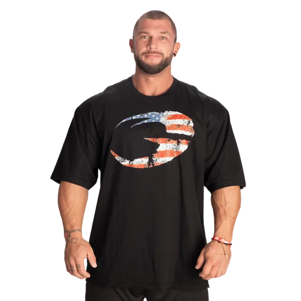 Gasp Pump Cover Iron T-shirt, Sort/US flag