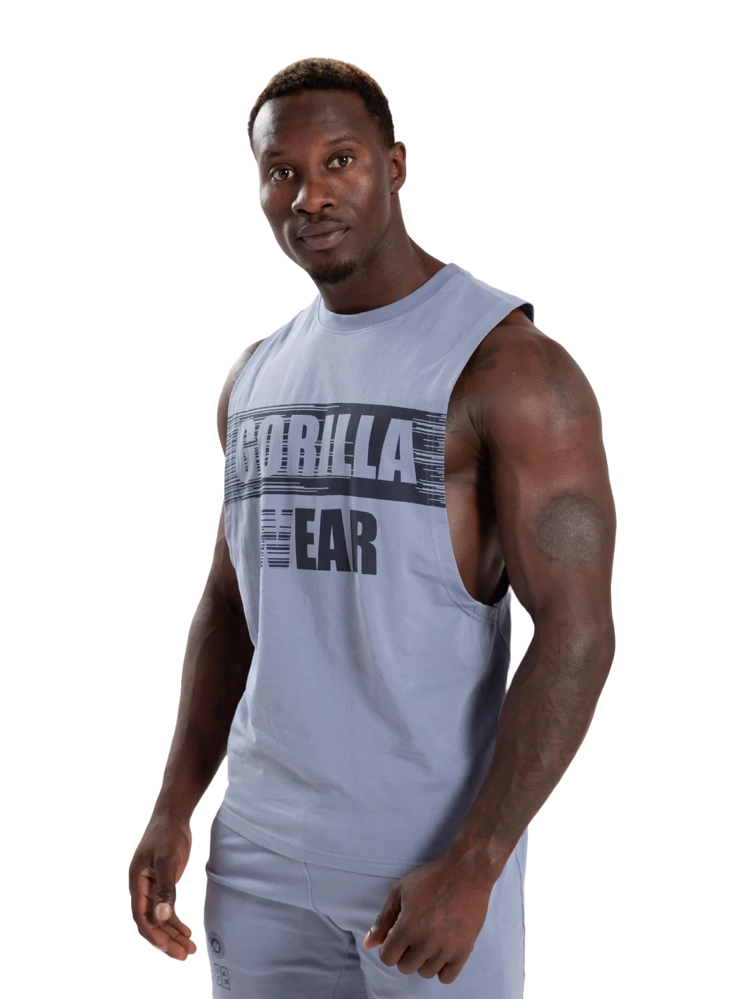 Gorilla Wear Lopez Drop Armhole Tanktop/Linned, stonewash blå