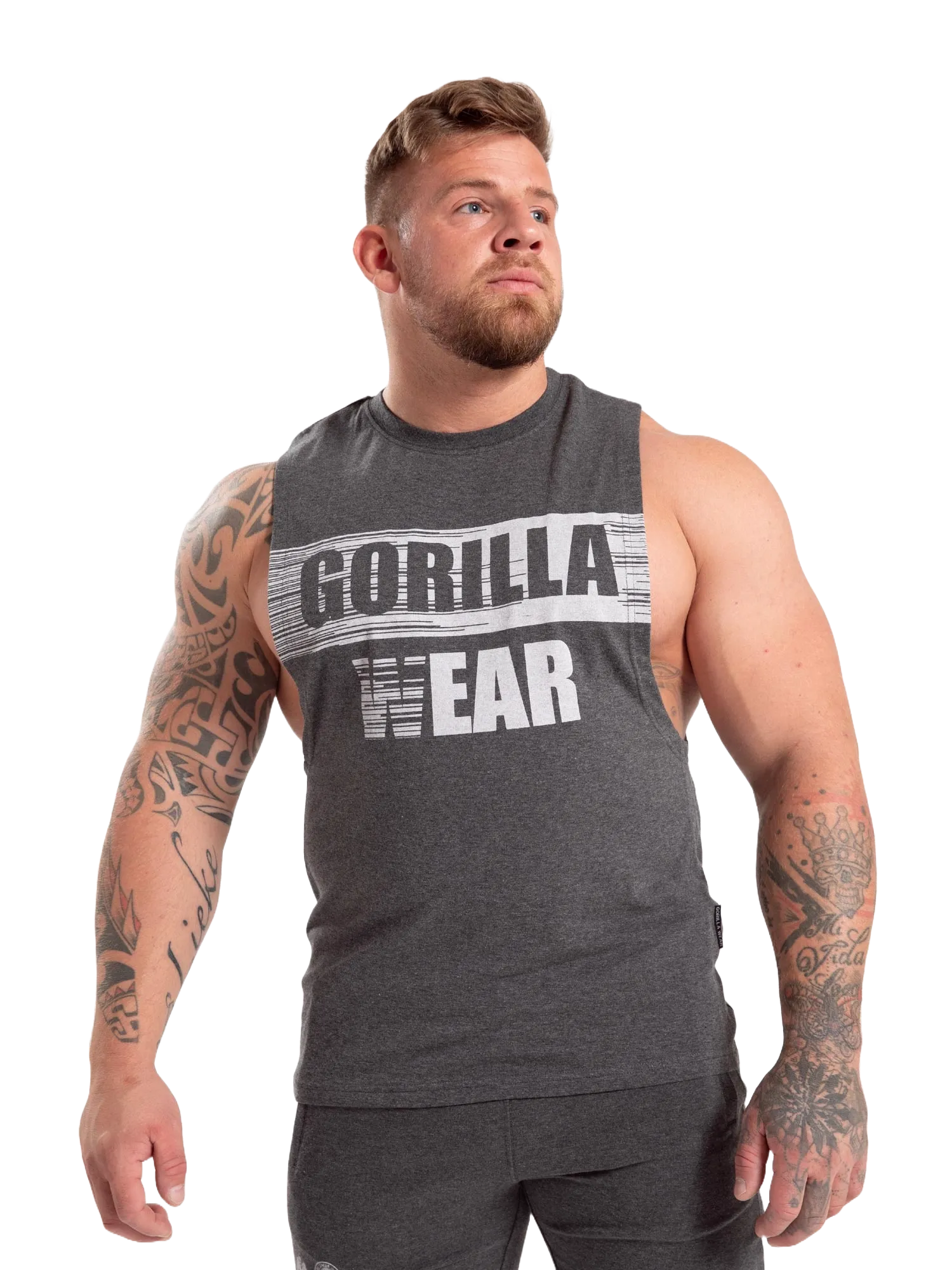 Gorilla Wear Lopez Drop Armhole Tank Top/Lin, mørkegrå melange
