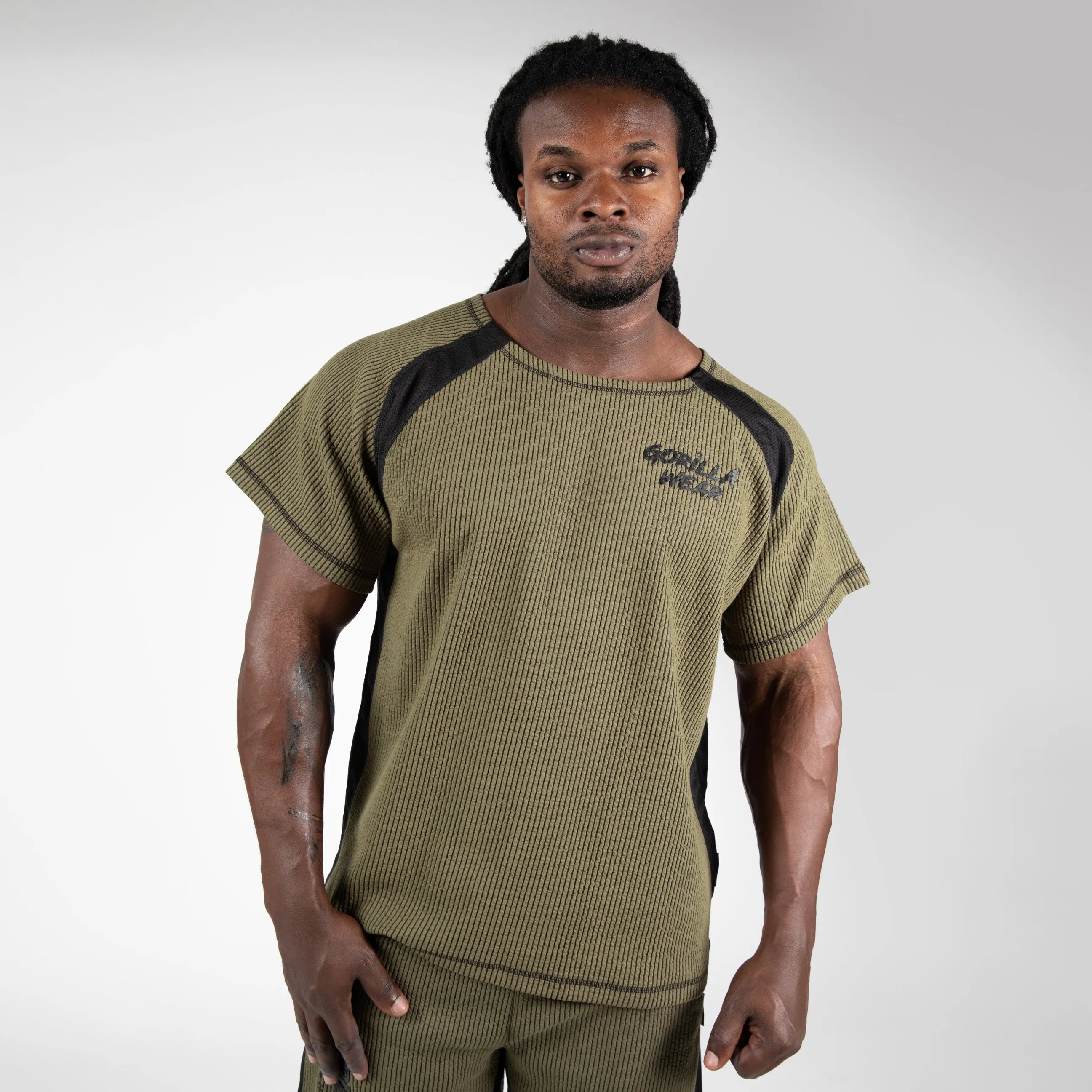 Gorilla Wear Augustine Old School Work Out Top T-shirt, armygrøn