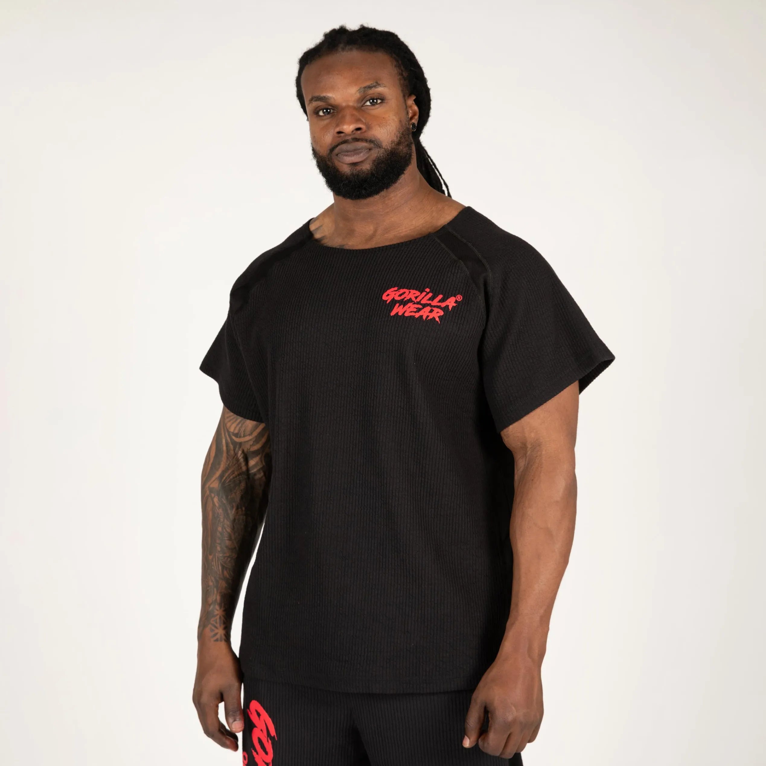 Gorilla Wear Augustine Old School Work Out Top T-shirt, sort/rød