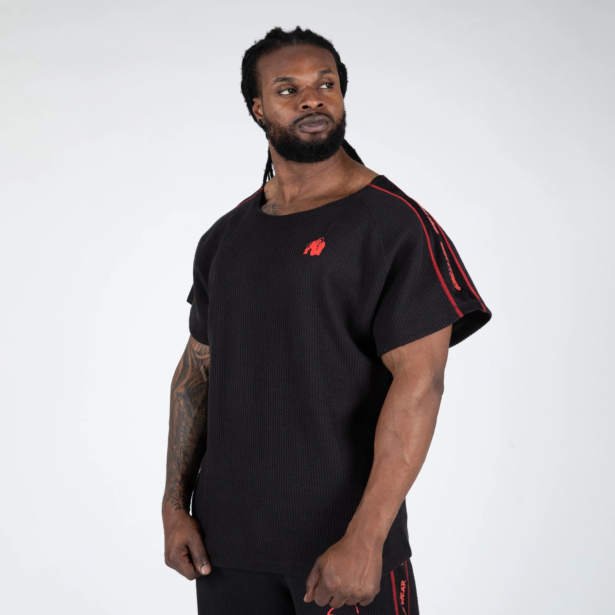 Gorilla Wear Buffalo Old School Workout Top T-shirt, sort/rød
