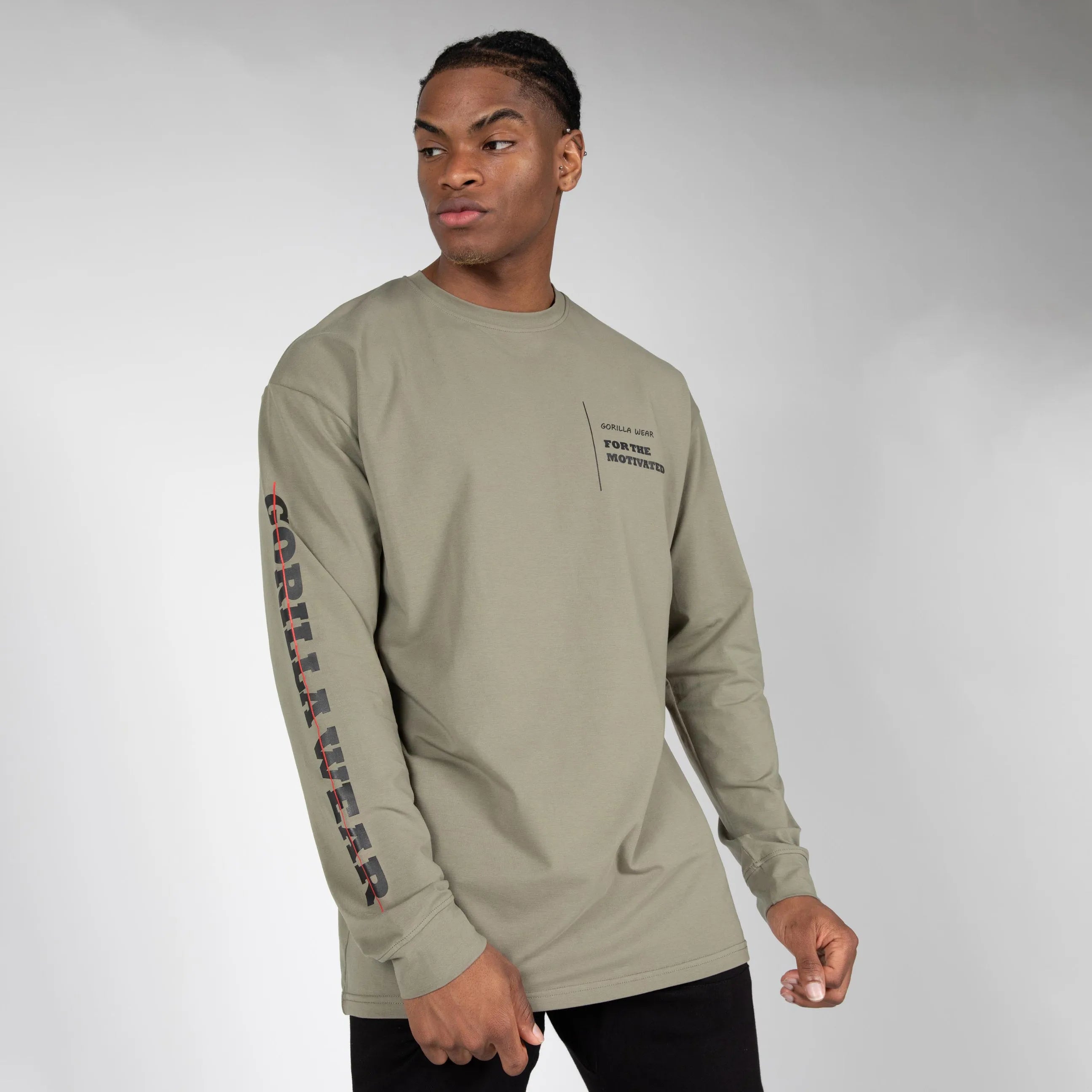 Gorilla Wear Boise Oversized Langærmet T-shirt, armygrøn