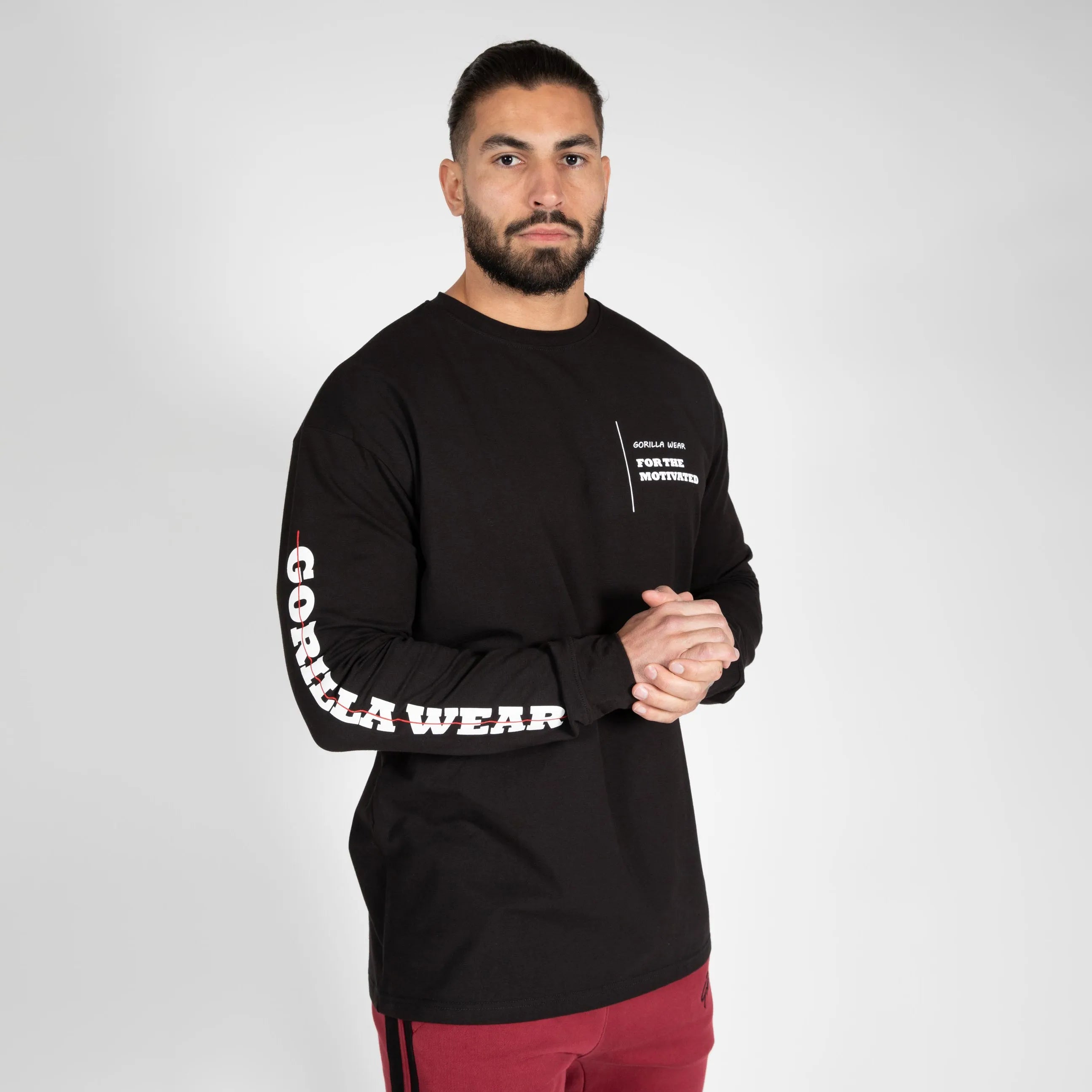 Gorilla Wear Boise Oversized Langærmet T-shirt, sort