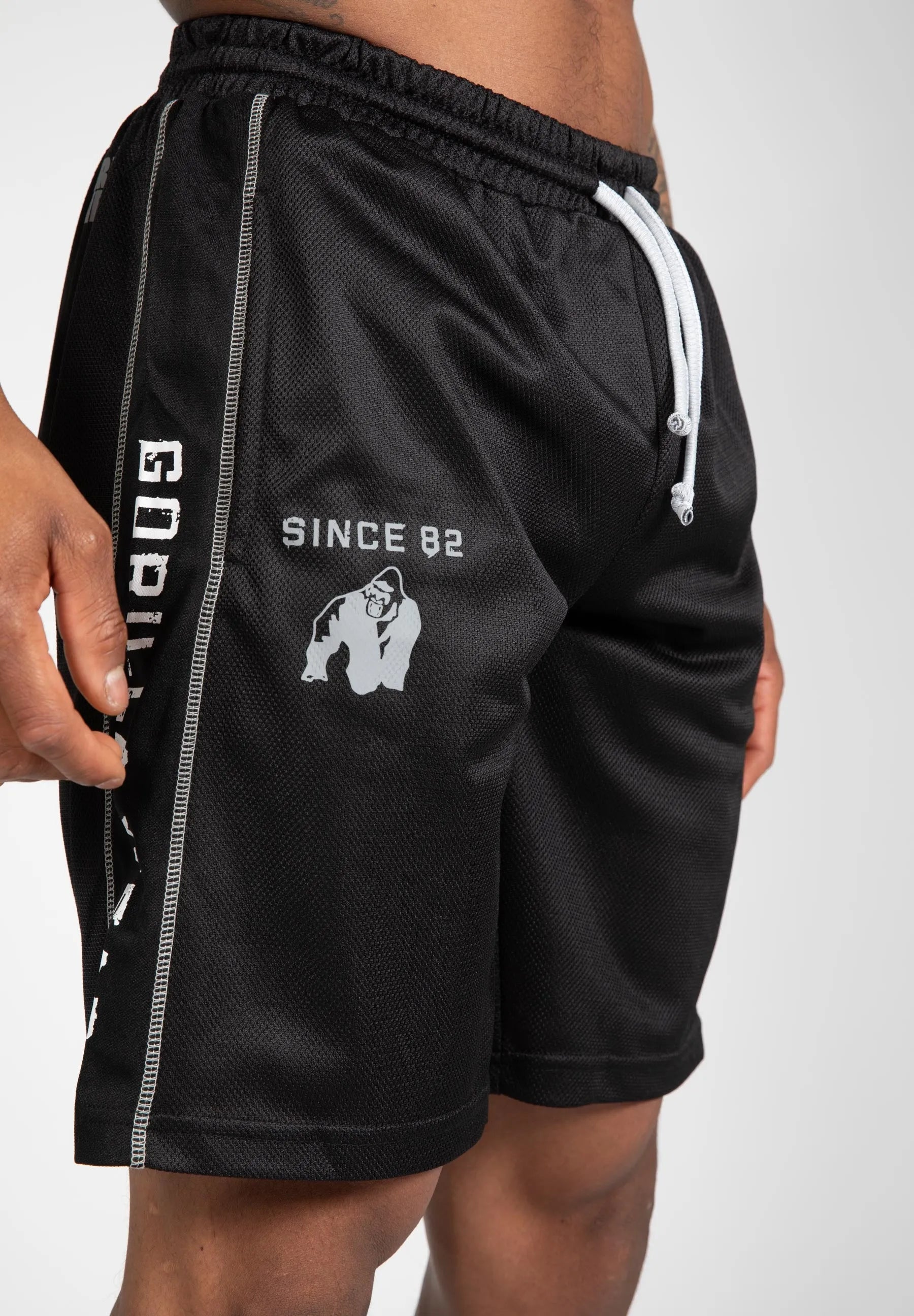 Gorilla Wear Functional Mesh Shorts/træningsshorts, sort/hvide