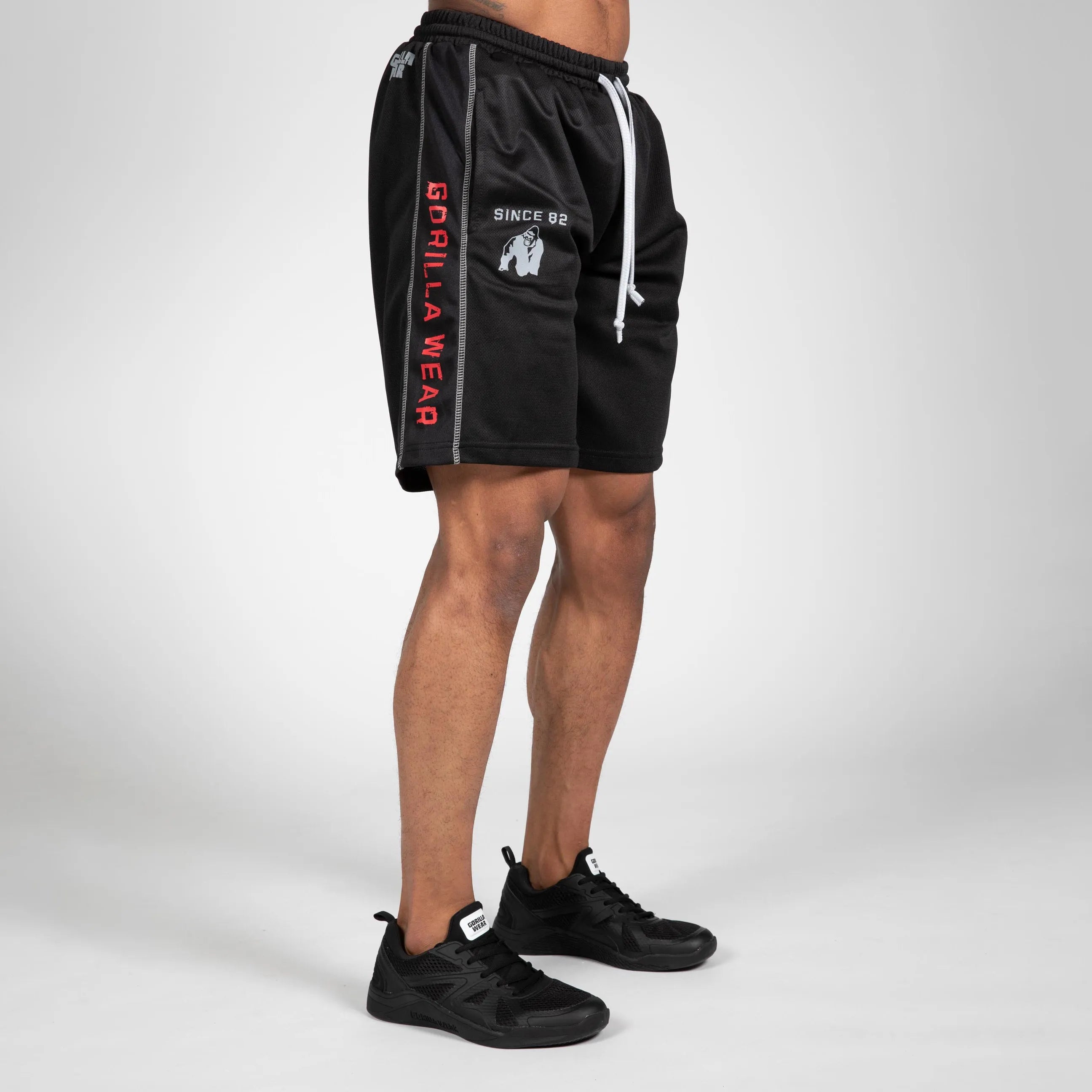 Gorilla Wear Functional Mesh Shorts/træningsshorts, sort/rød