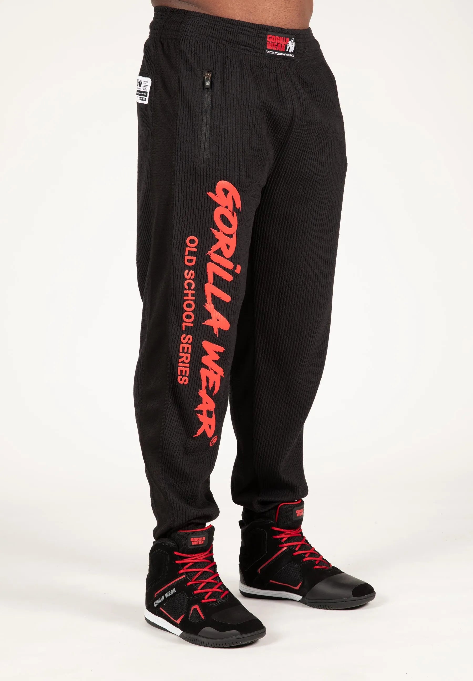 Gorilla Wear Augustine Old School Pants/Träningsbyxor, black/red
