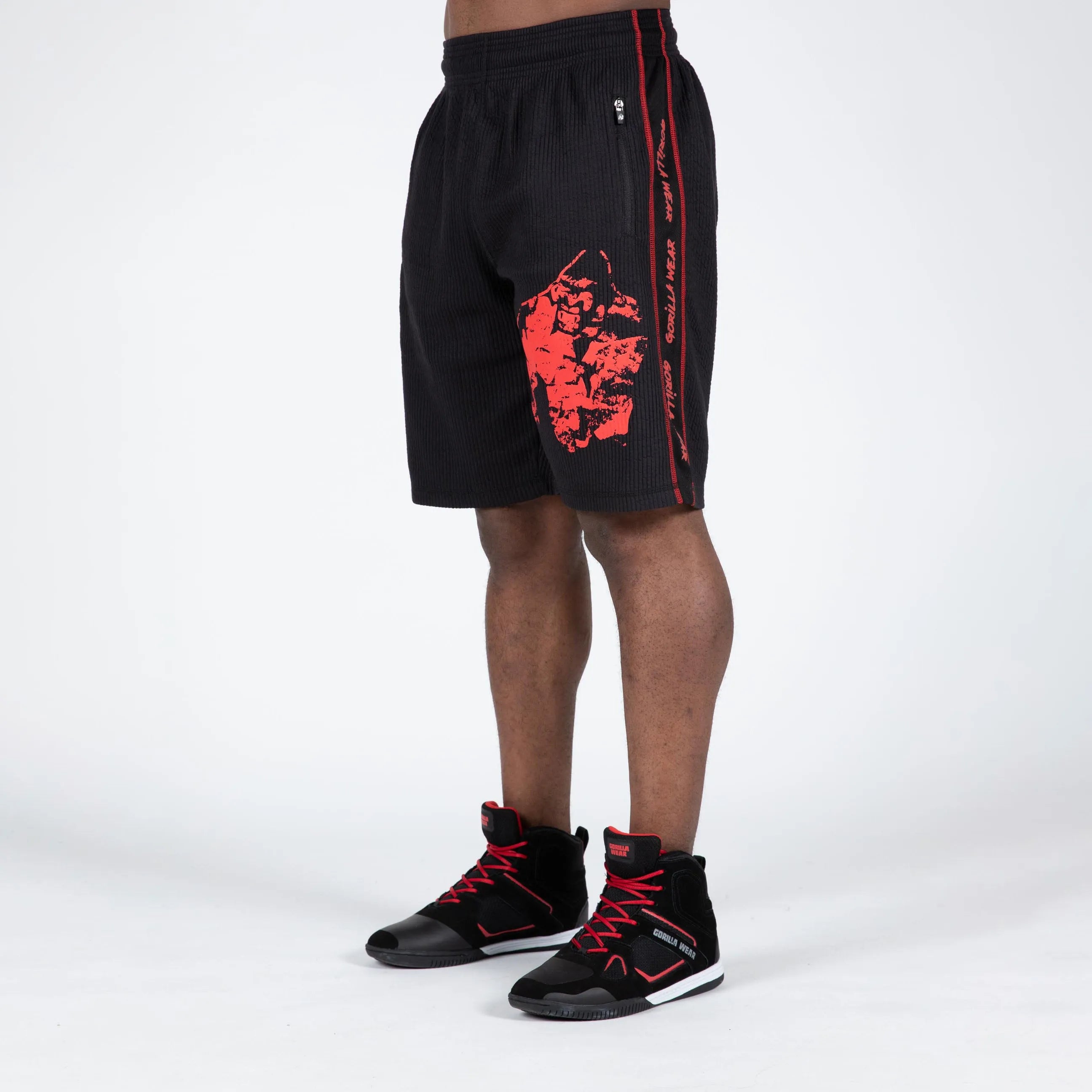 Gorilla Wear Buffalo Old School træningsshorts, sort/rød