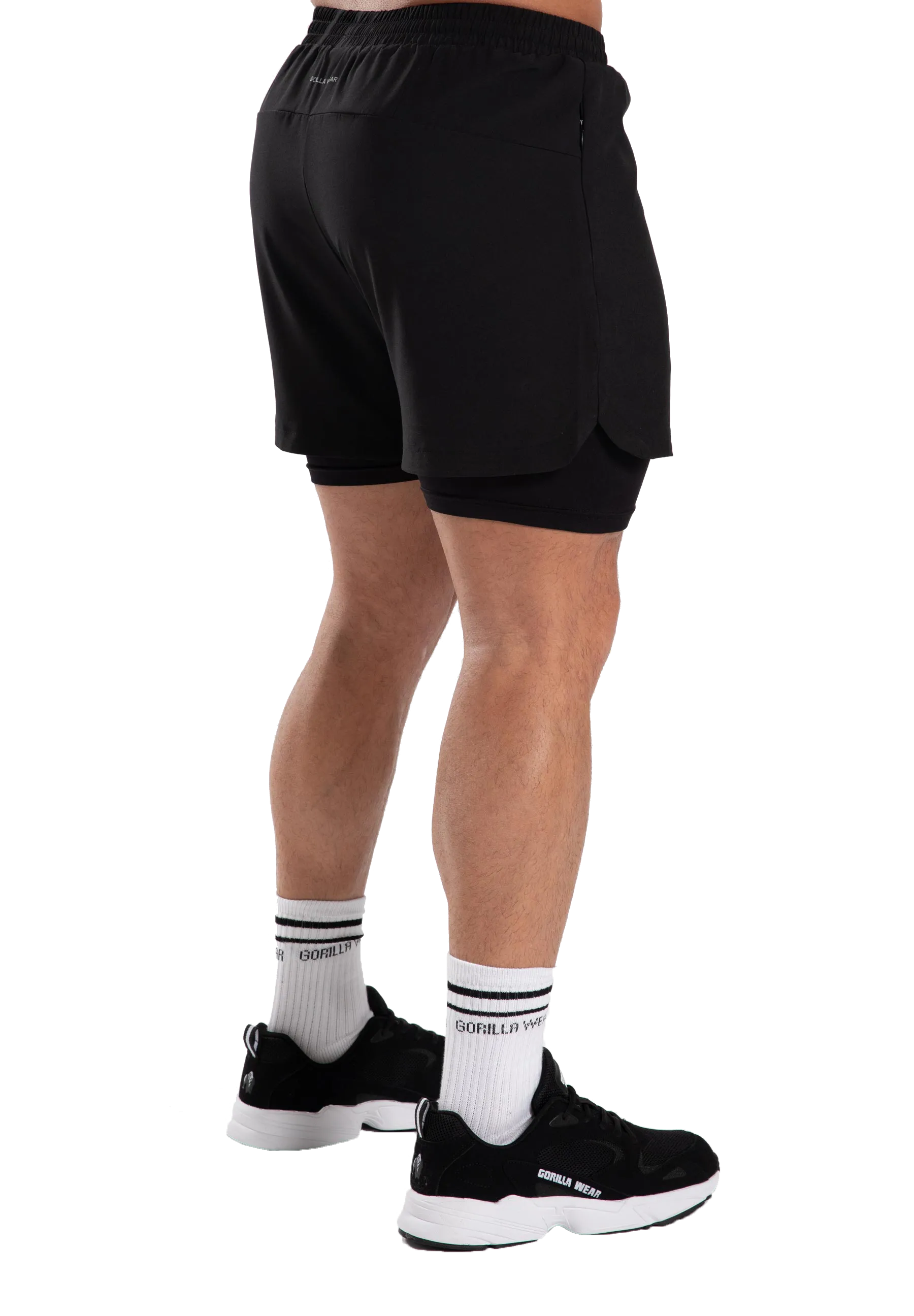 Gorilla Wear Cortez 2-i-1 shorts/træningsshorts, sort