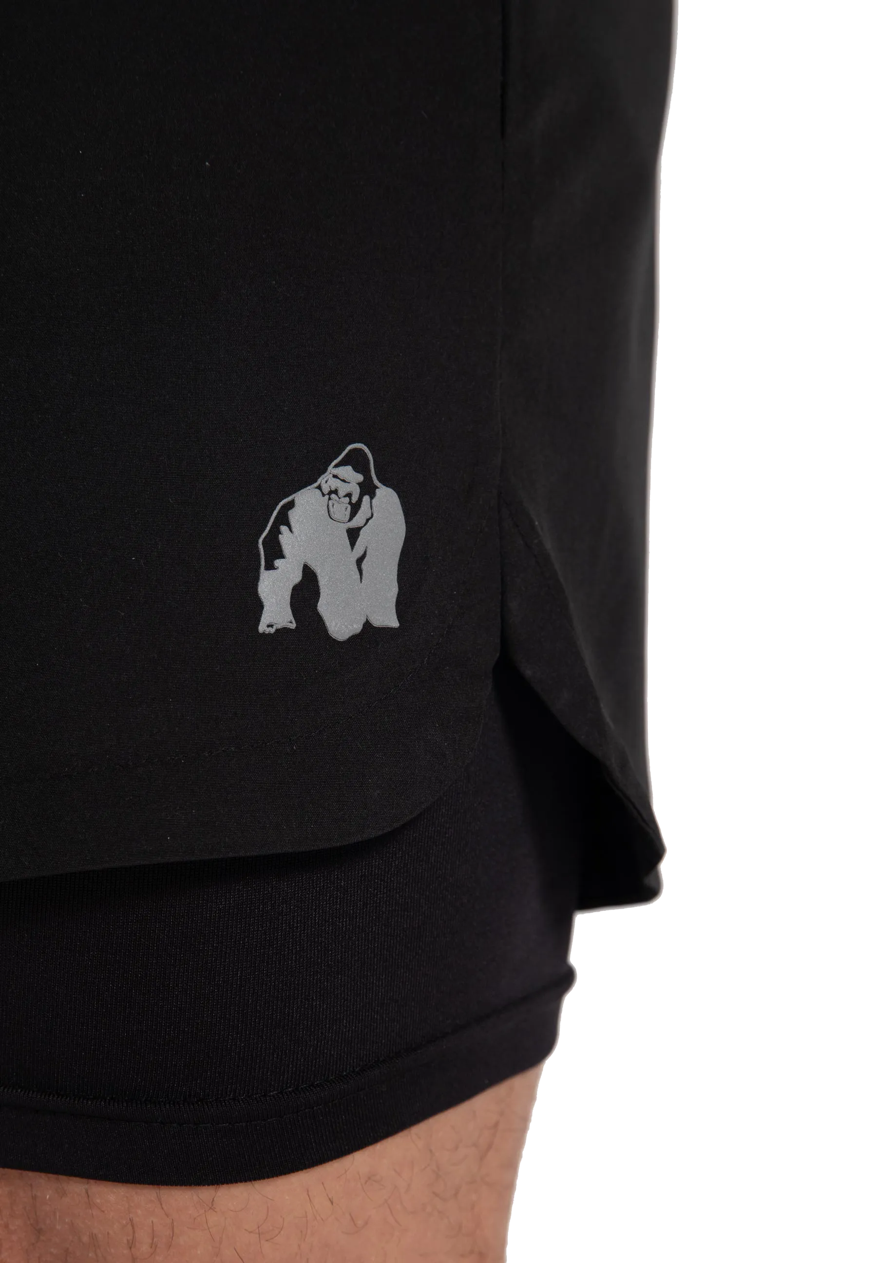 Gorilla Wear Cortez 2-i-1 shorts/træningsshorts, sort