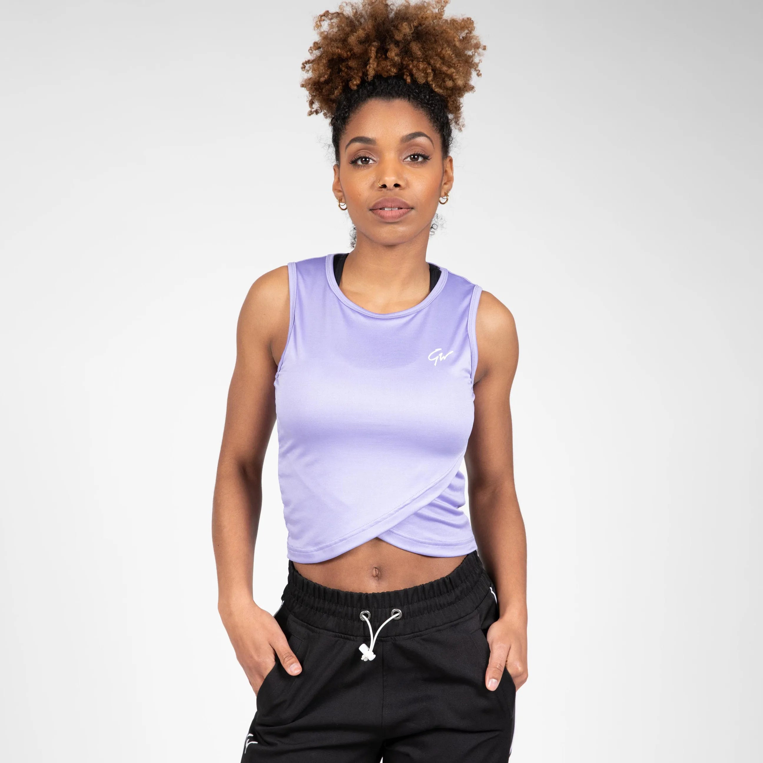 Gorilla Wear Estelle Twisted Crop Top/træningstop, lilla