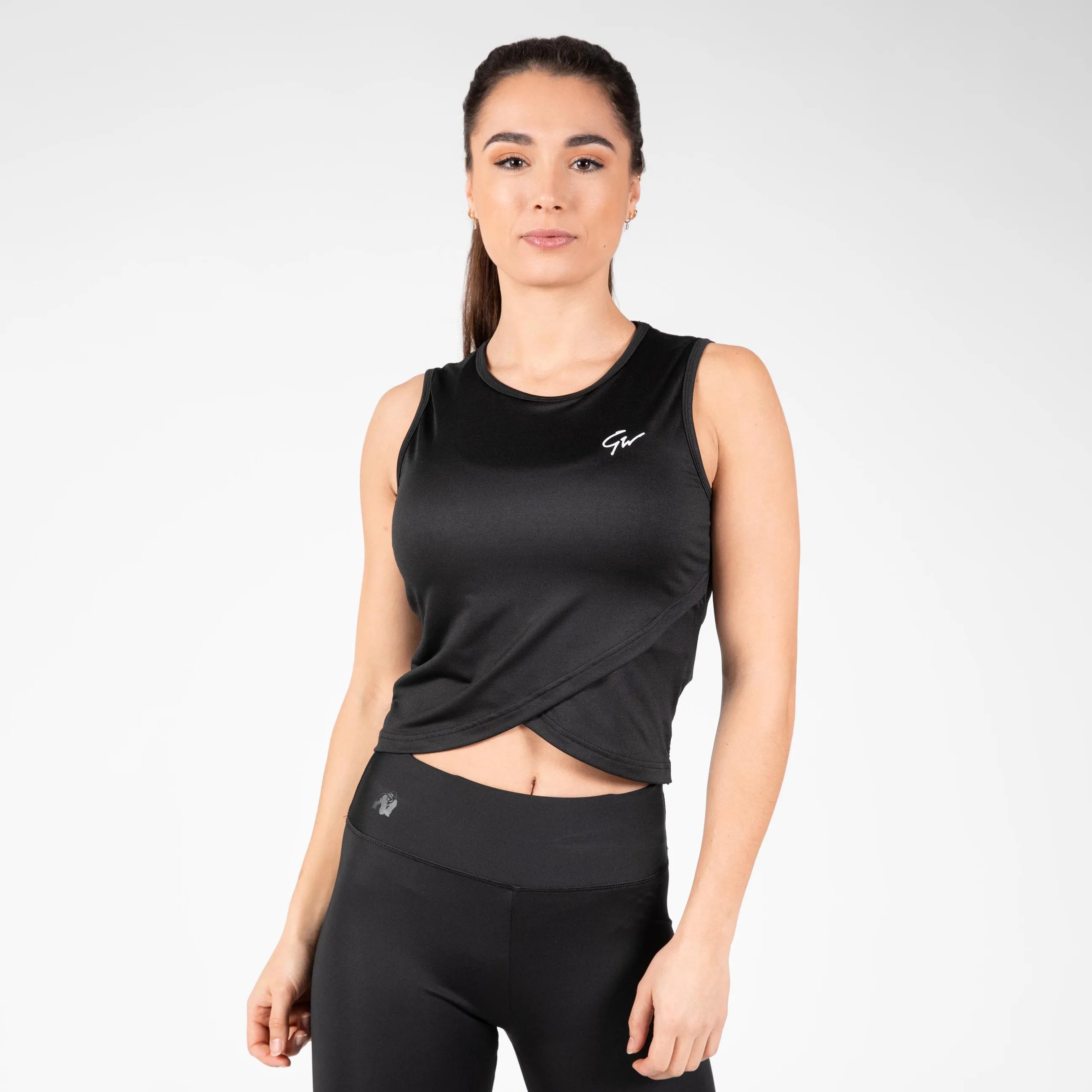 Gorilla Wear Estelle Twisted Crop Top/træningstop, sort