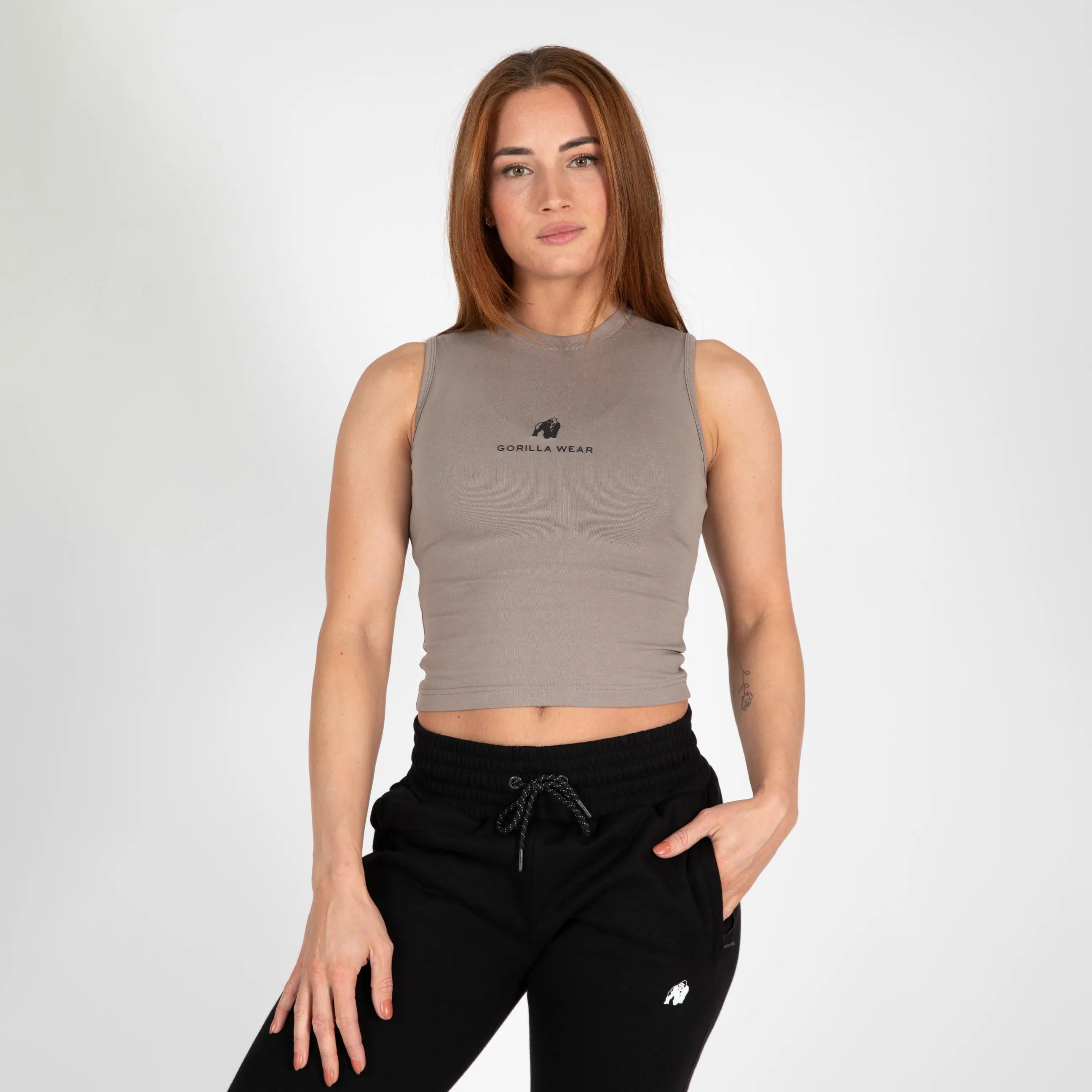 Gorilla Wear Livonia Crop Top/træningstop, beige