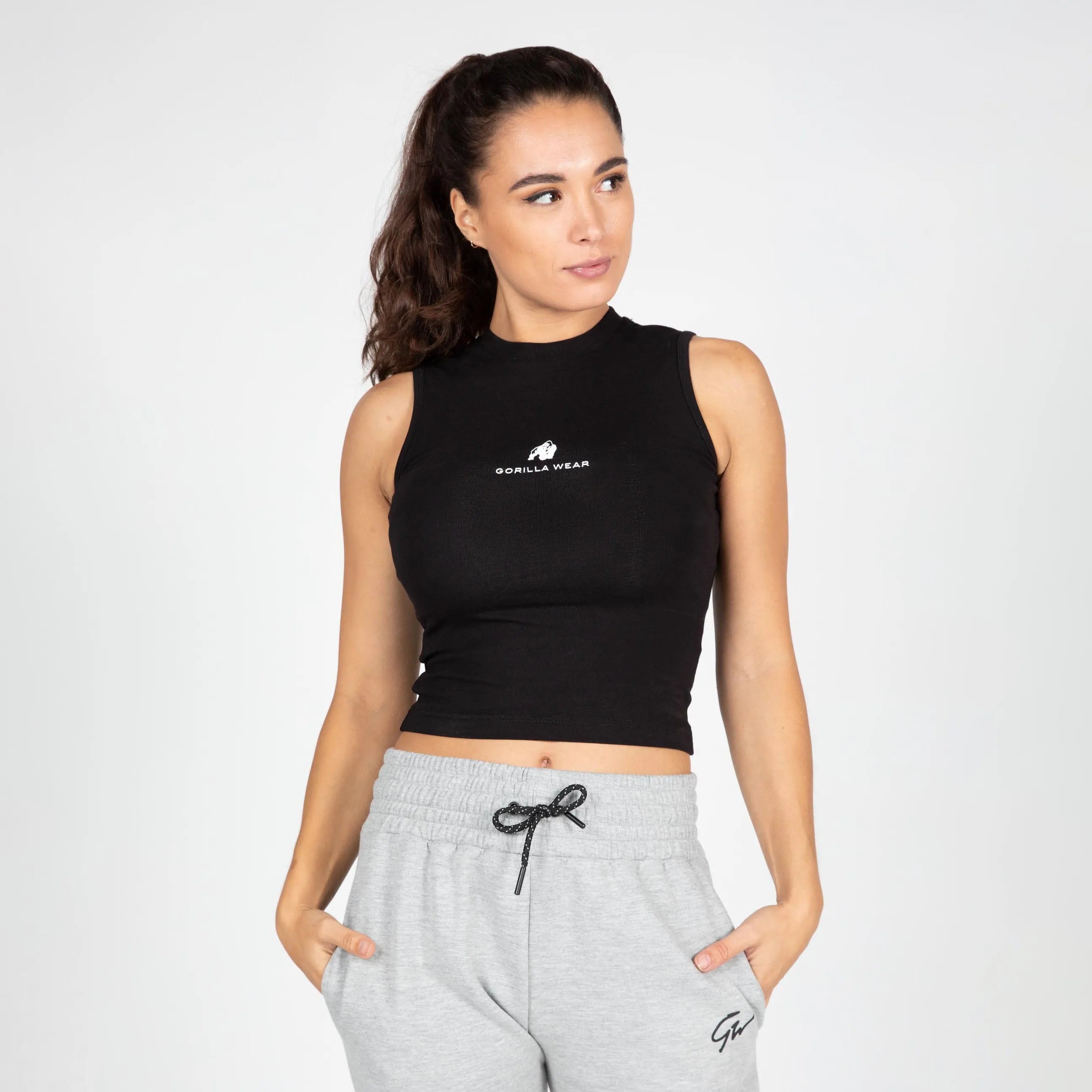 Gorilla Wear Livonia Crop Top/træningstop, sort