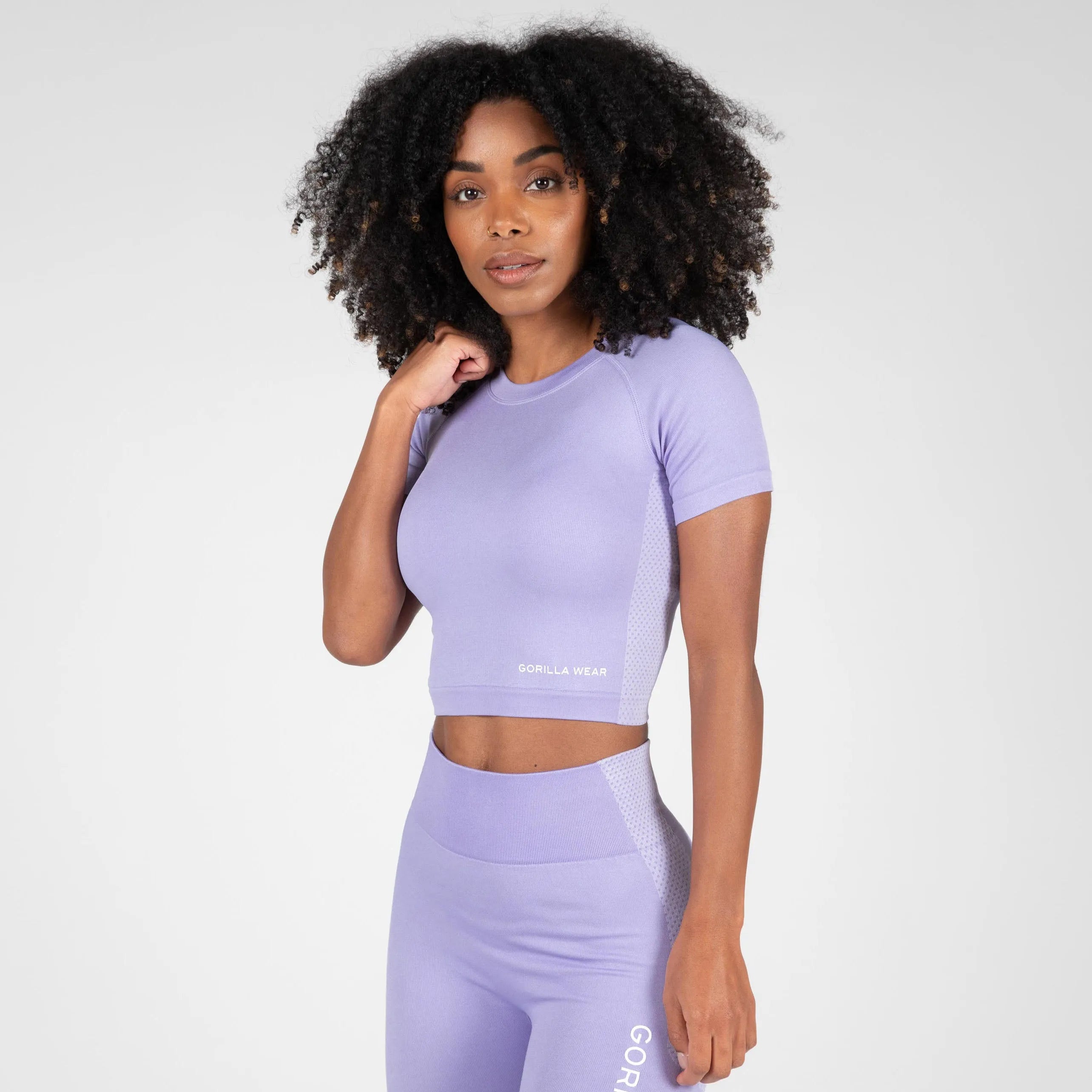 Gorilla Wear Selah Seamless Crop Top/træningstop, lilla
