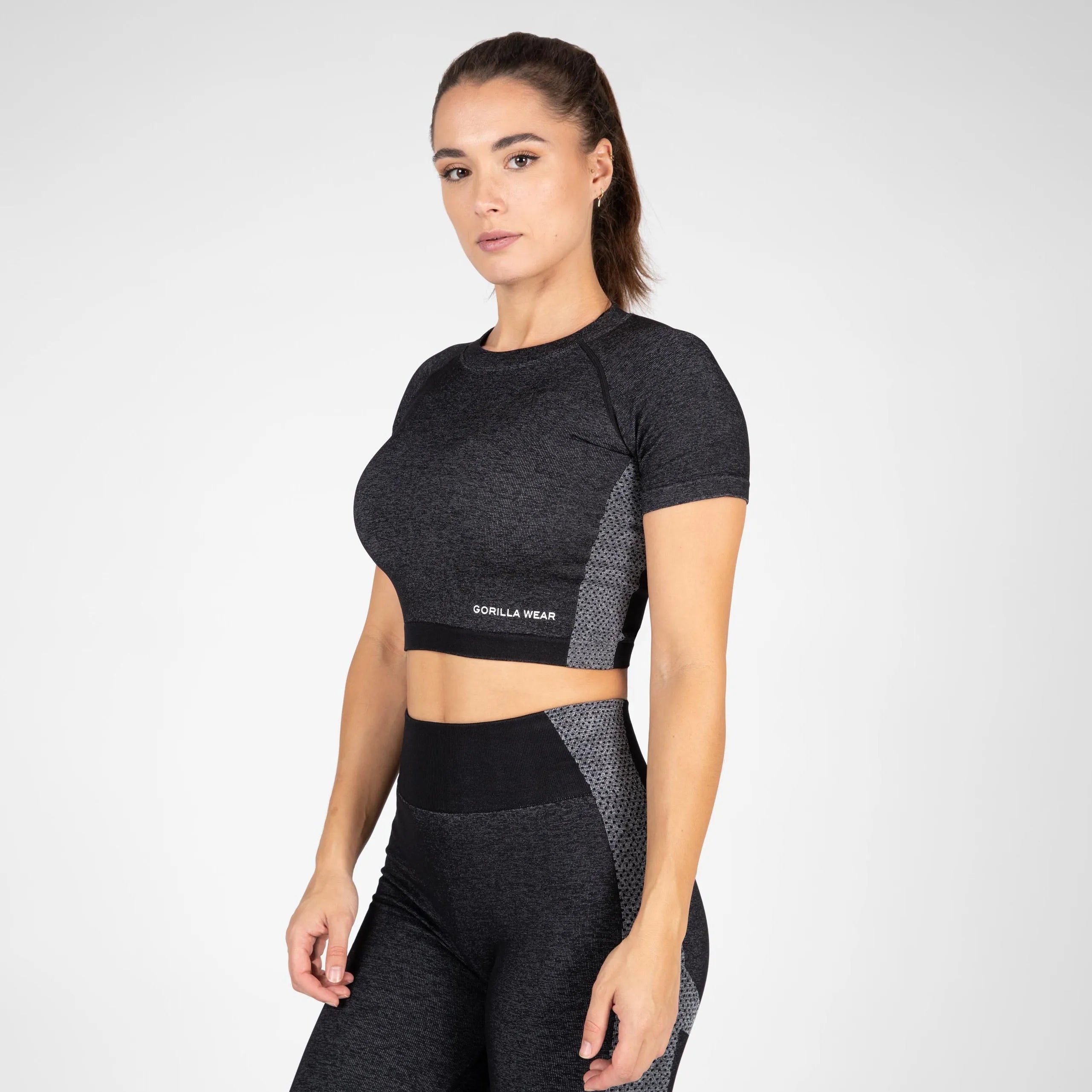 Gorilla Wear Selah Seamless Crop Top/træningstop, sort