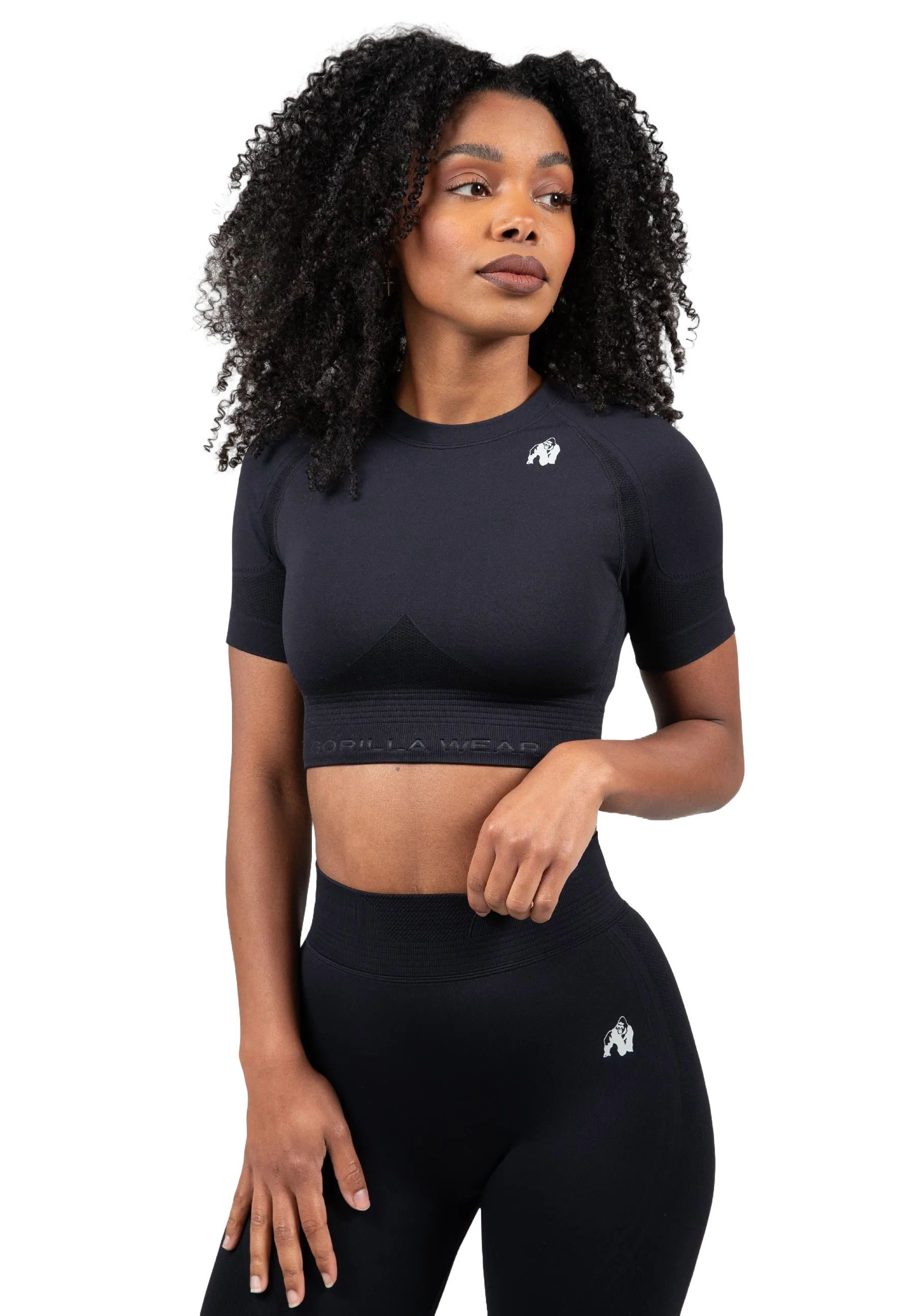 Gorilla Wear Whitney Seamless Crop Top/træningstop, sort