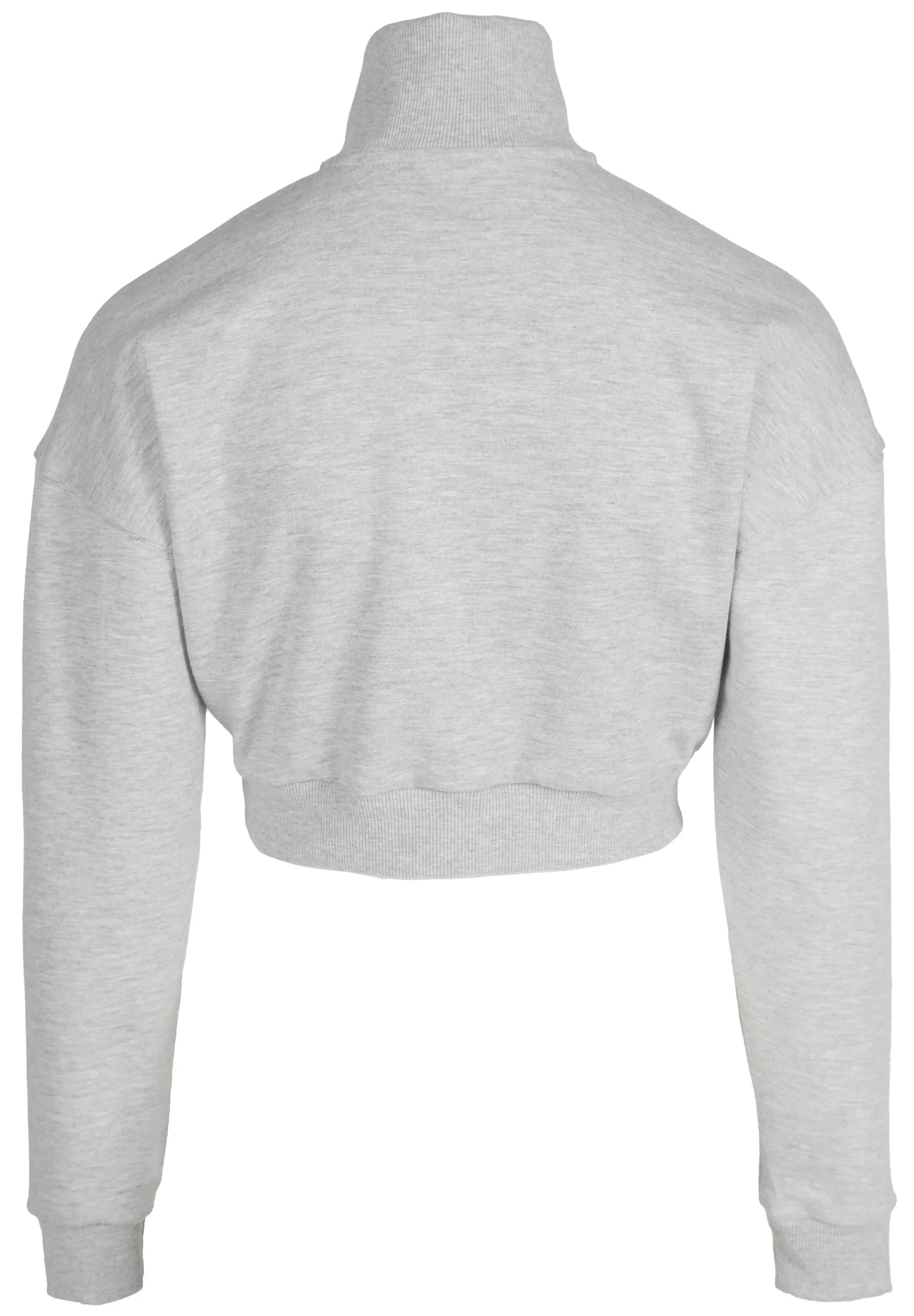 Gorilla Wear Ocala Cropped Half-Lynlås Sweatshirt/Træningstrøje, grå