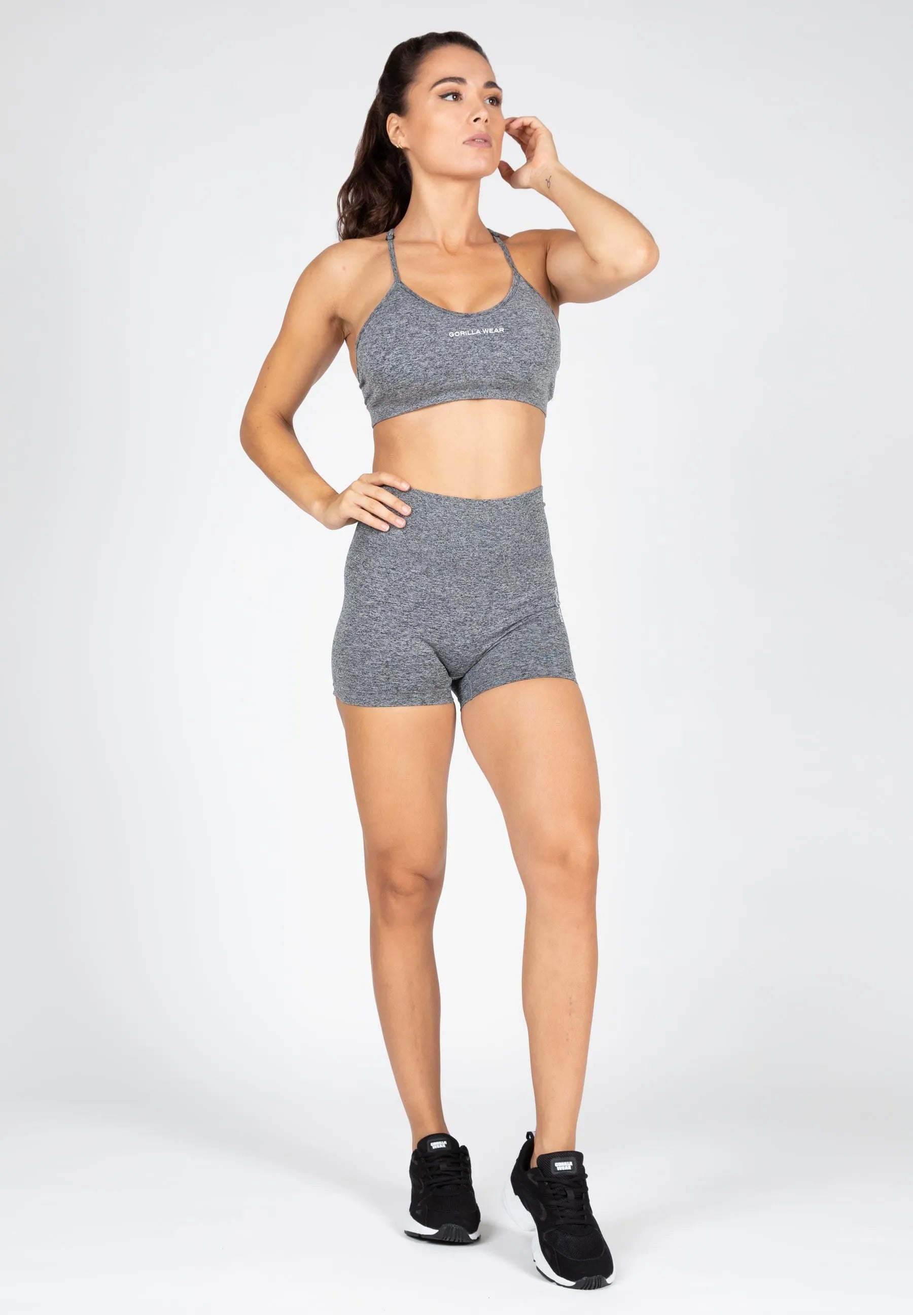 Gorilla Wear Quincy Seamless Shorts/træningsshorts, gråmeleret