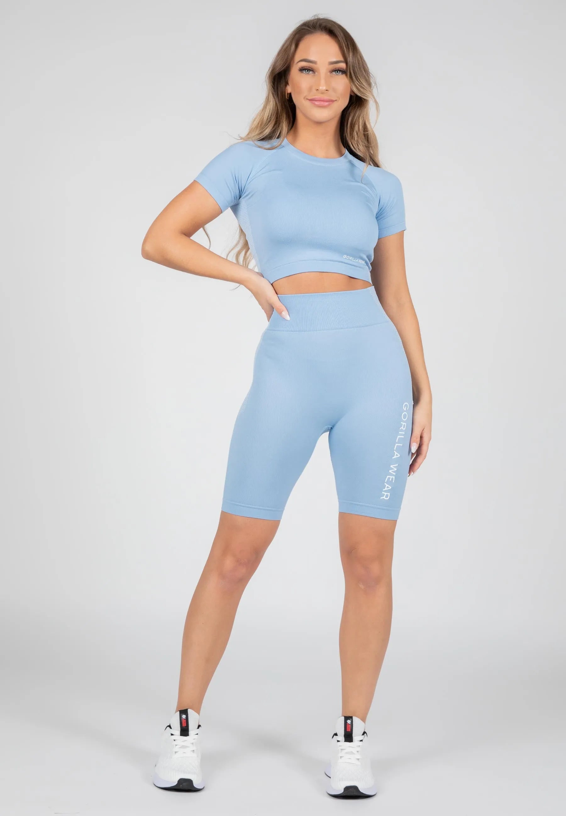 Gorilla Wear Selah Seamless cykelshorts/træningsshorts, lyseblå
