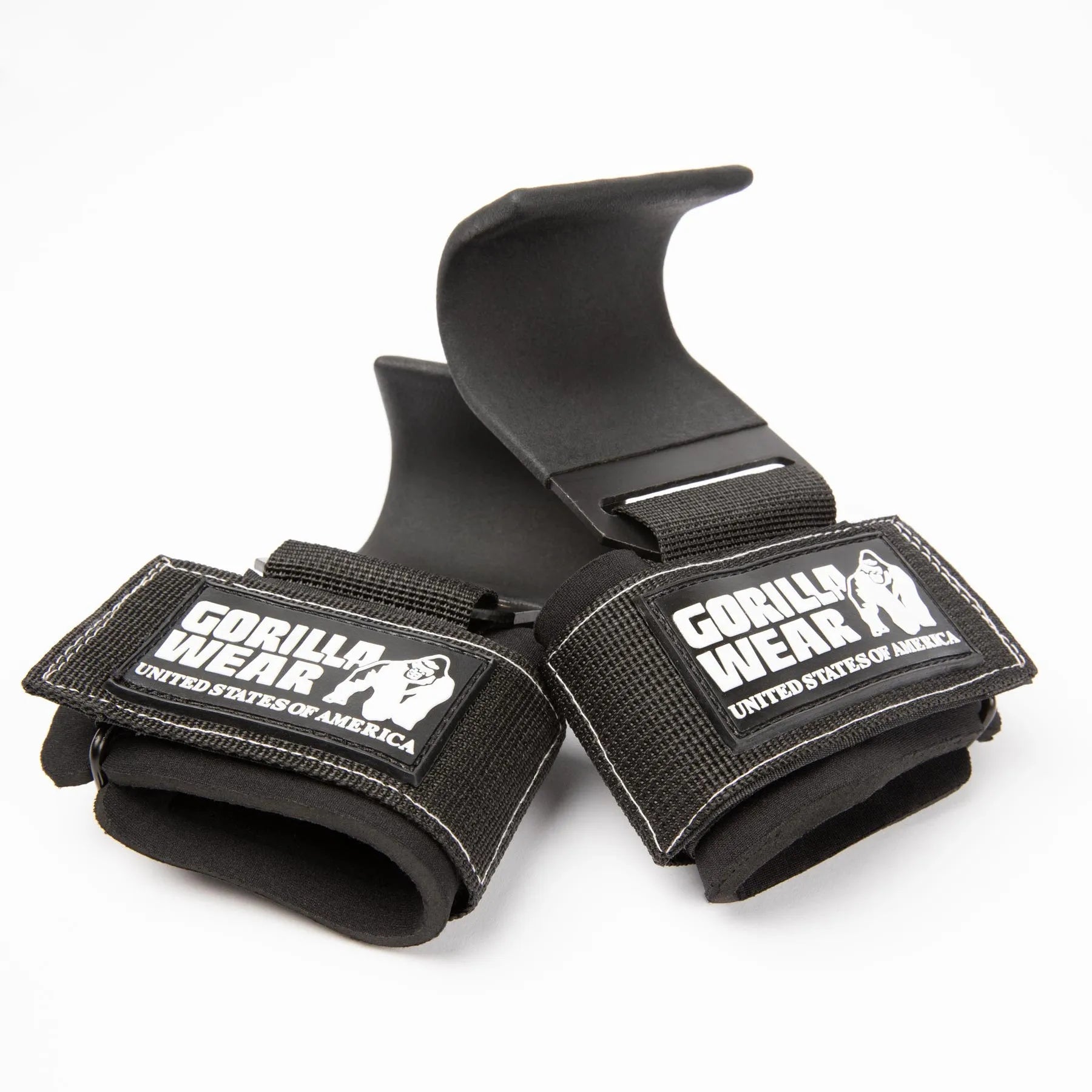 Gorilla Wear Weight Lifting Hooks, black/white