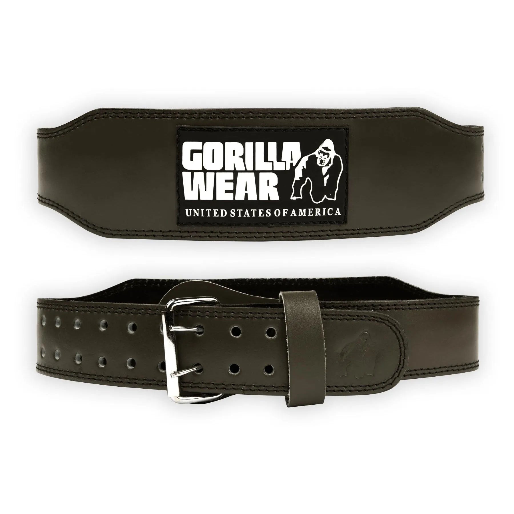 Gorilla Wear 10 cm polstret læderbælte, armygrøn