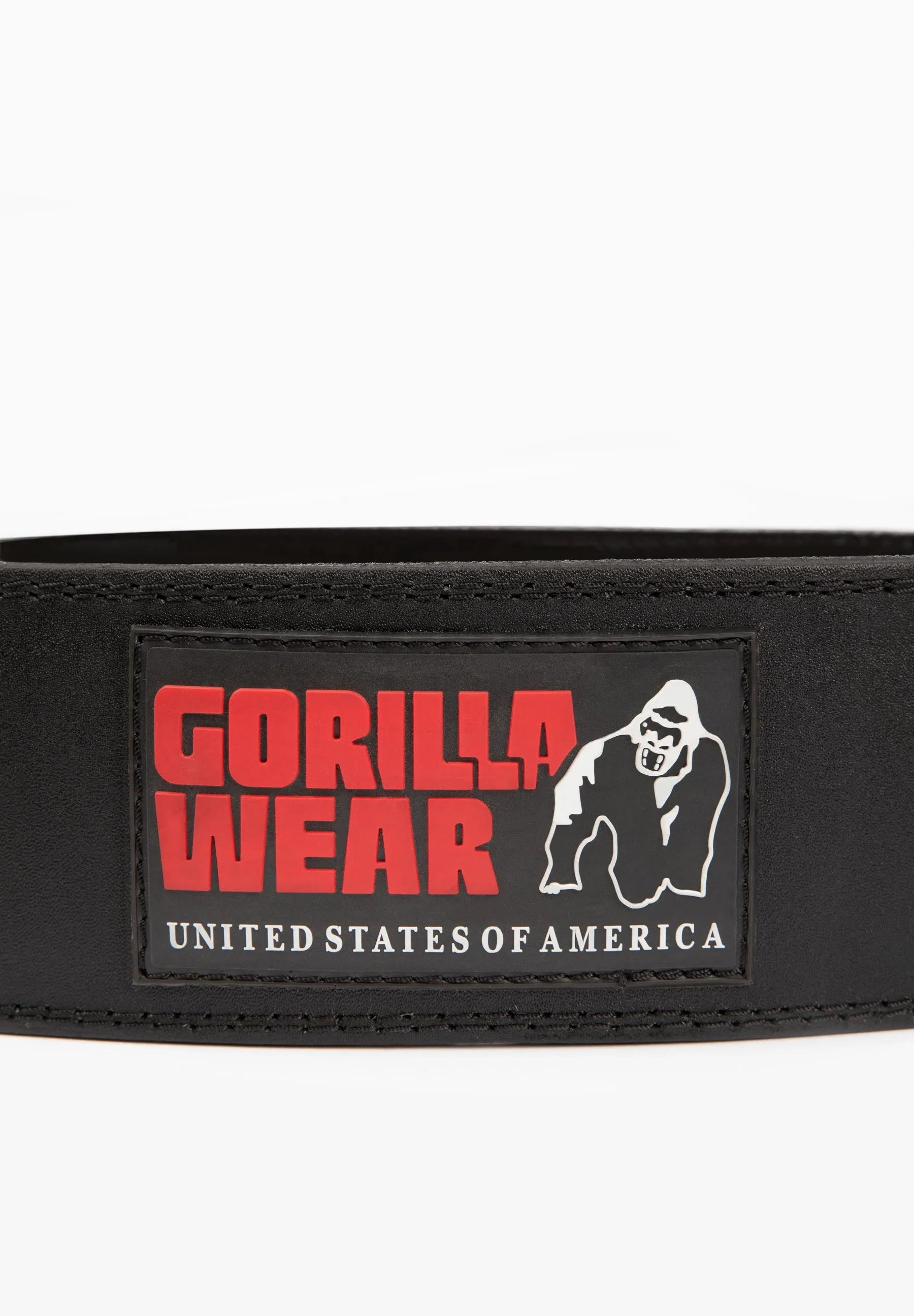 Gorilla Wear 10 cm polstret læderbælte, sort/rød