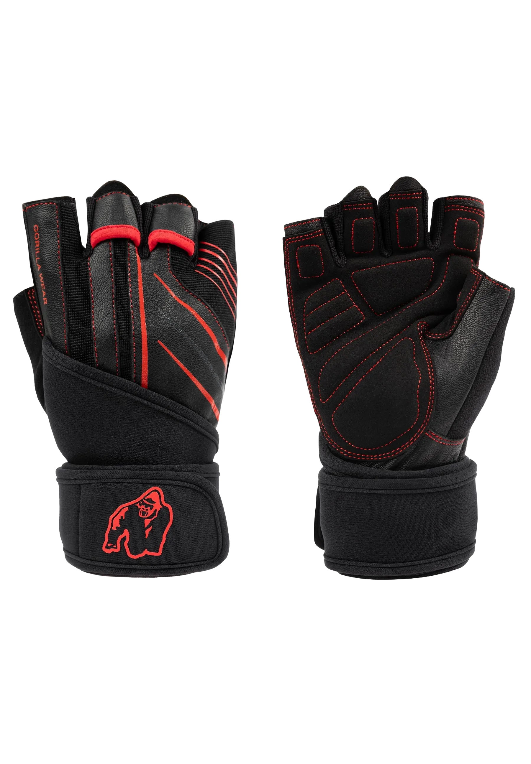 Gorilla Wear Dallas Wrist Wraps Gloves 2.0, sort/rød