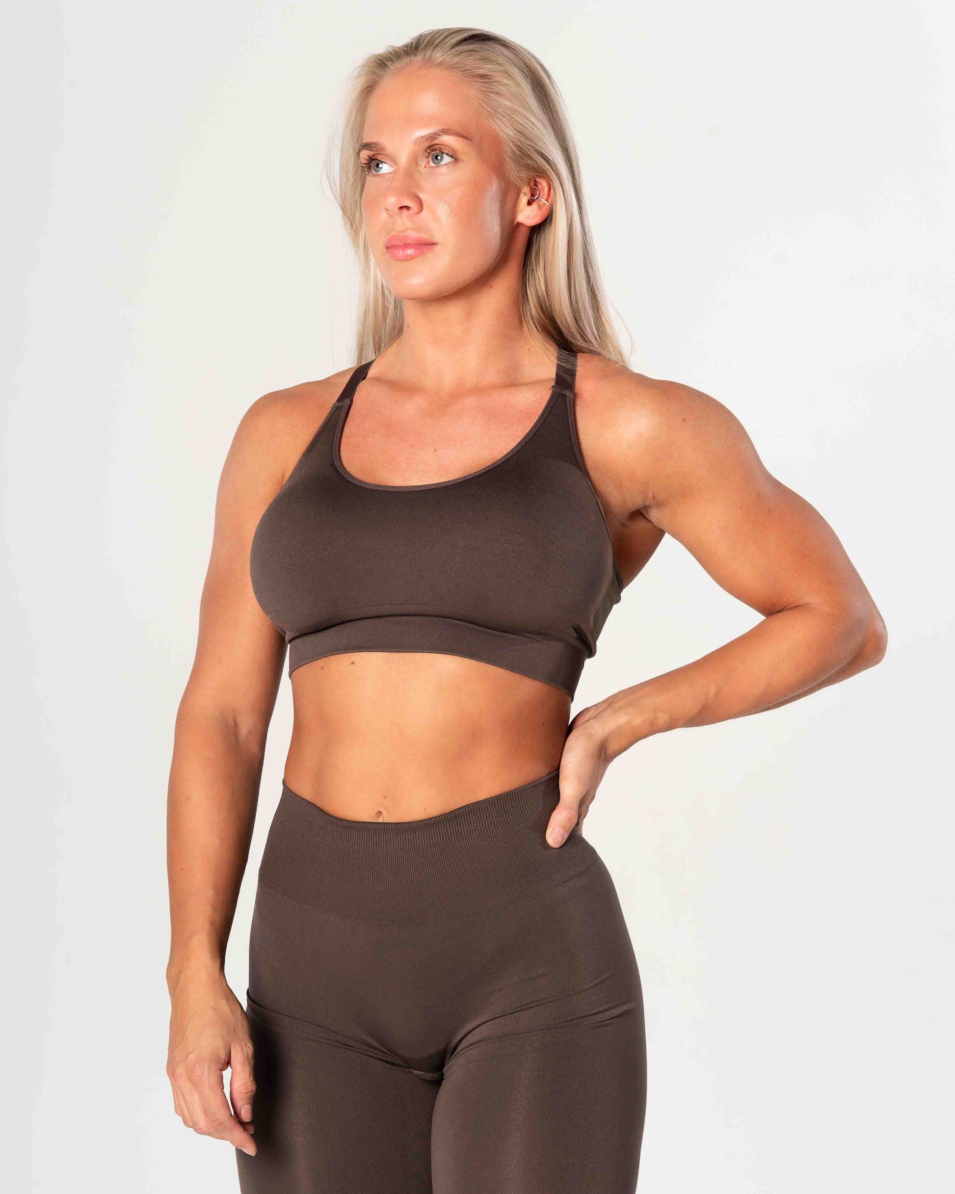 RELODE Prime Scrunch Top/Sport-BH - Brun