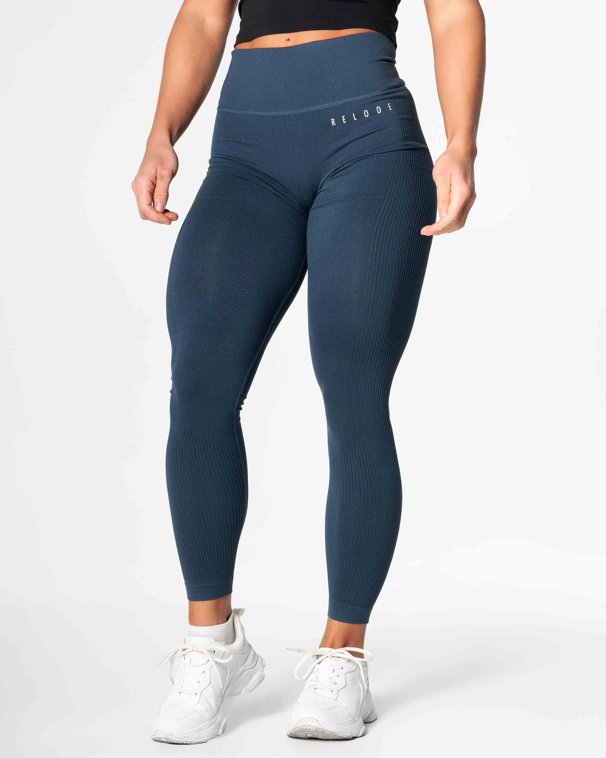 RELODE Slipstream Seamless Tights/Træningstights - Petrolblå