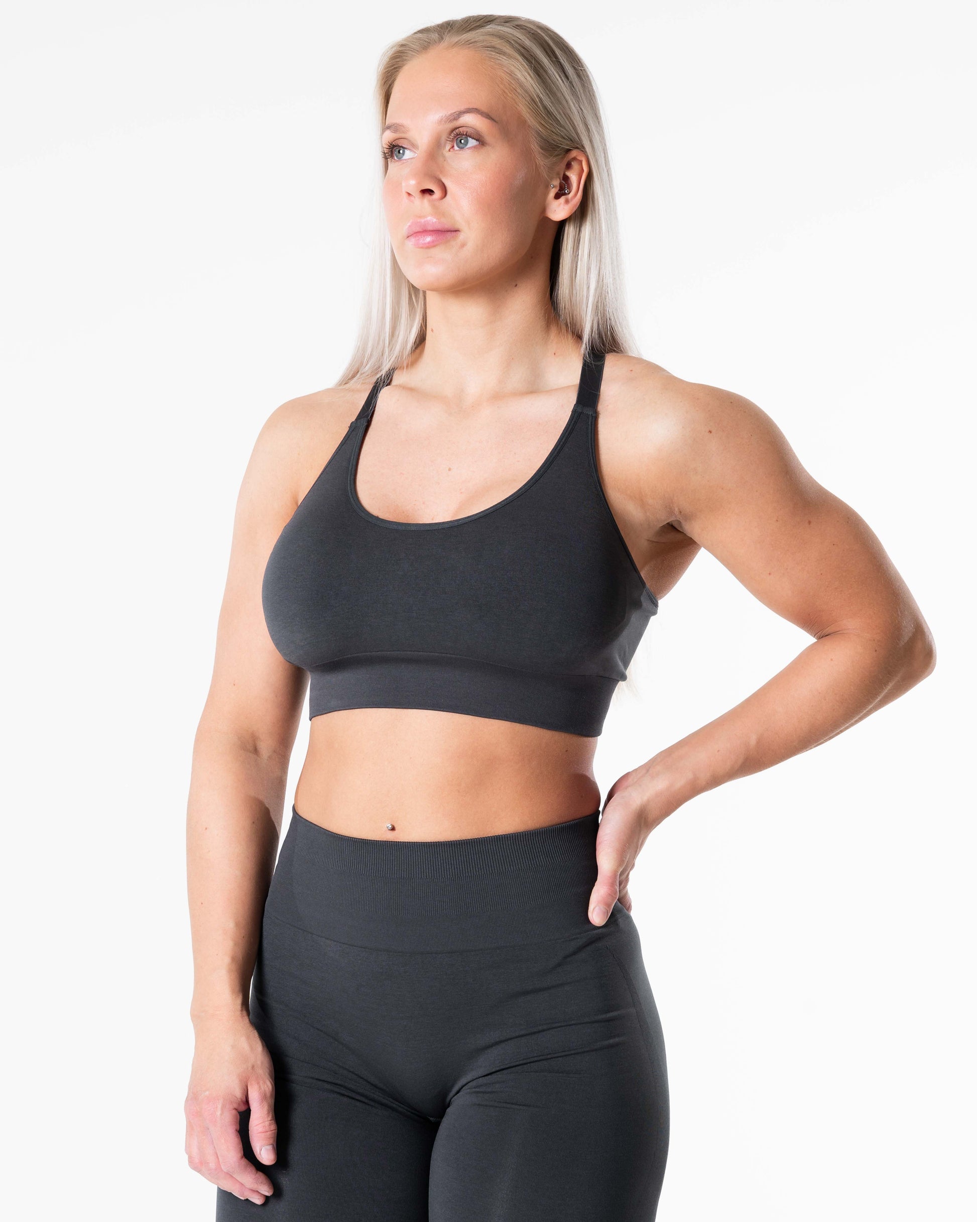 RELODE Prime Scrunch Top/Sports-BH - Mørkegrå