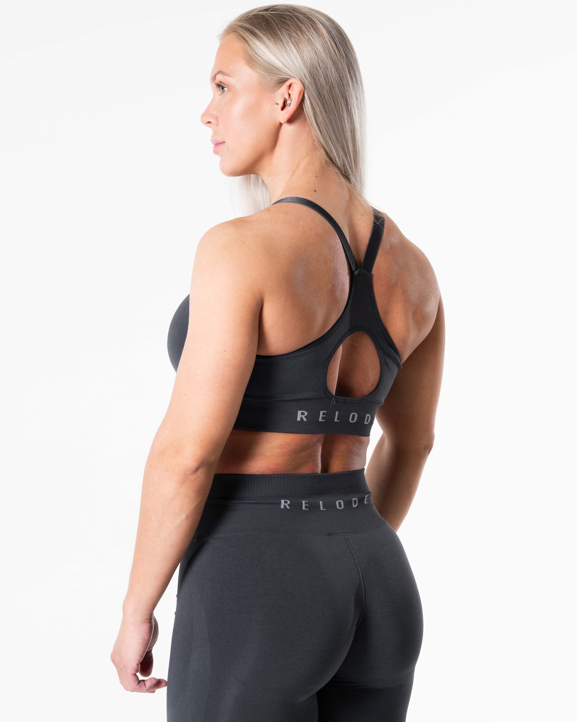 RELODE Prime Scrunch Top/Sports-BH - Mørkegrå