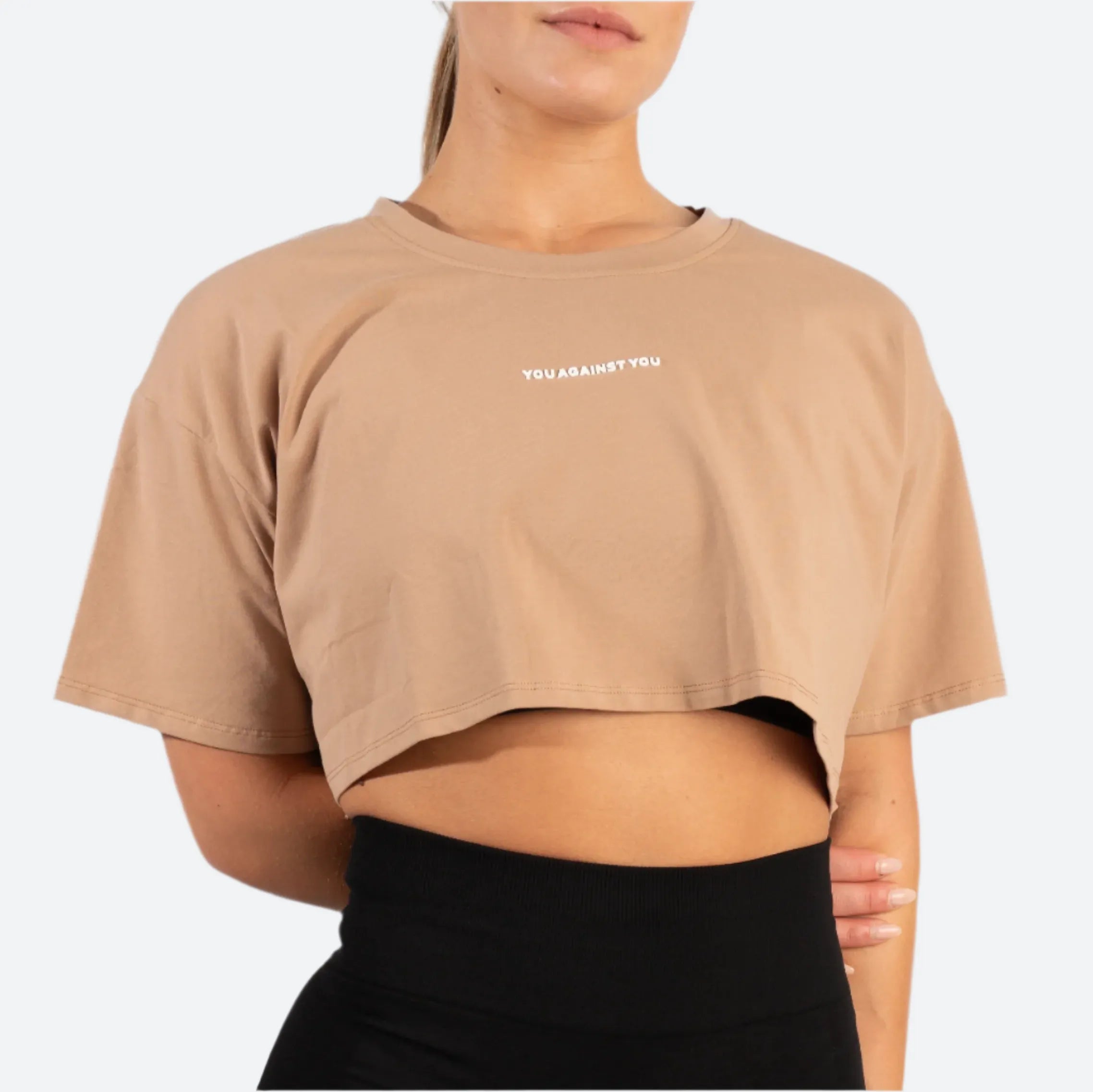 You Against You Elevate Crop Top/Træningstop - Beige