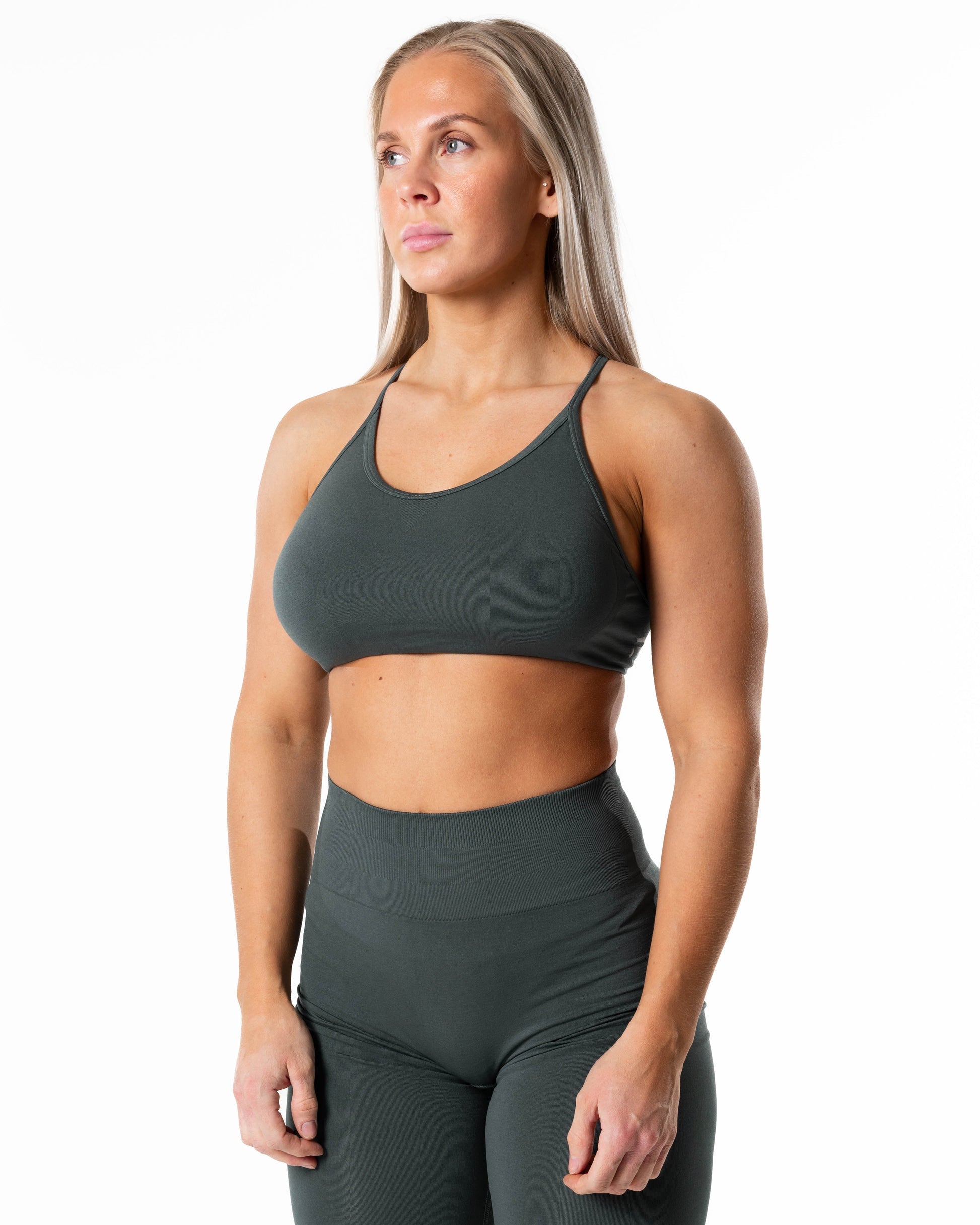 RELODE Prime Seamless Top/Sports-BH - Støvet Grøn