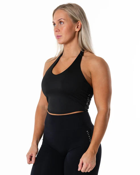 RELODE Velocity Halterneck Top/Træningstop - Sort