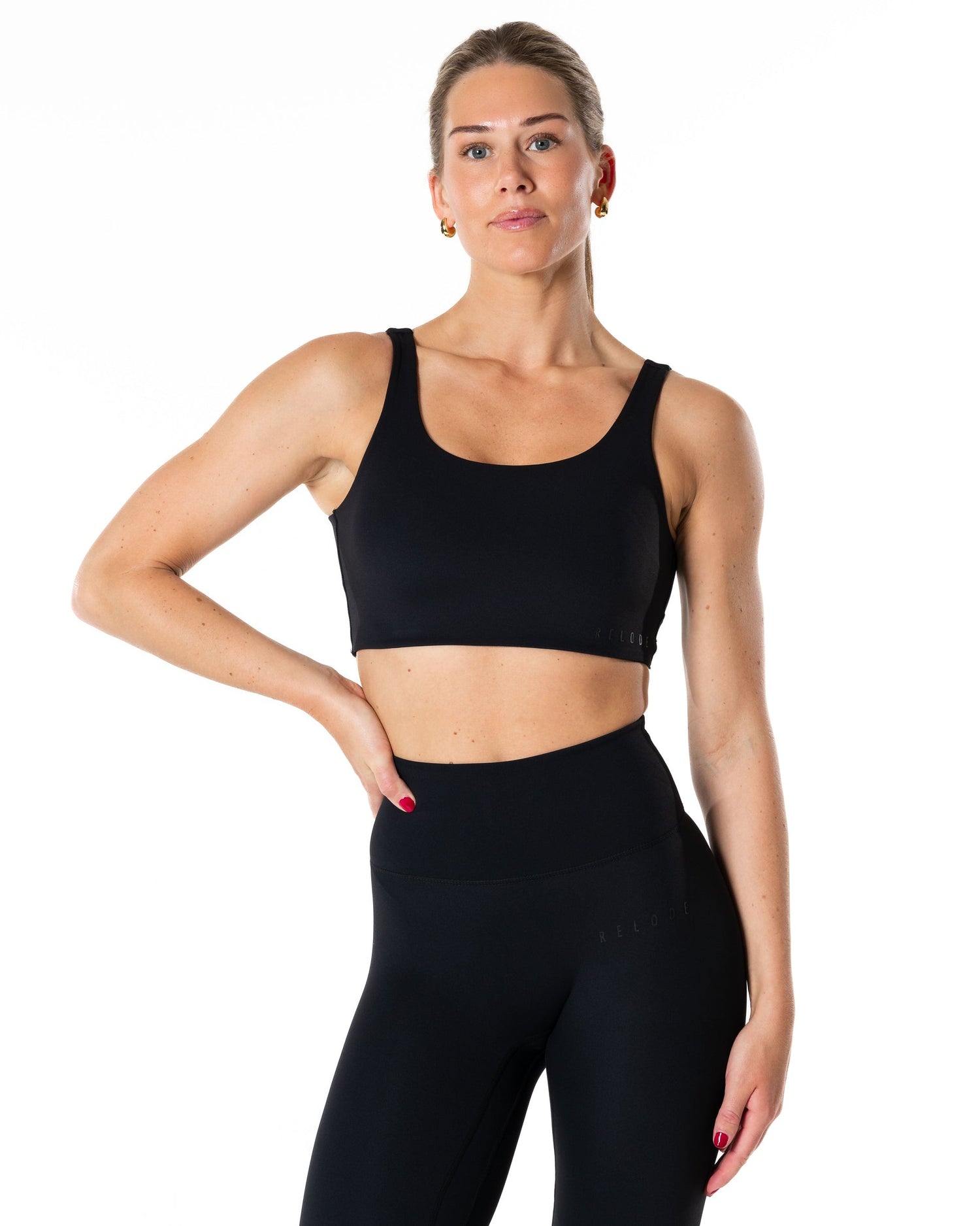 RELODE Clean Top/Sports-BH Medium Støtte - Sort