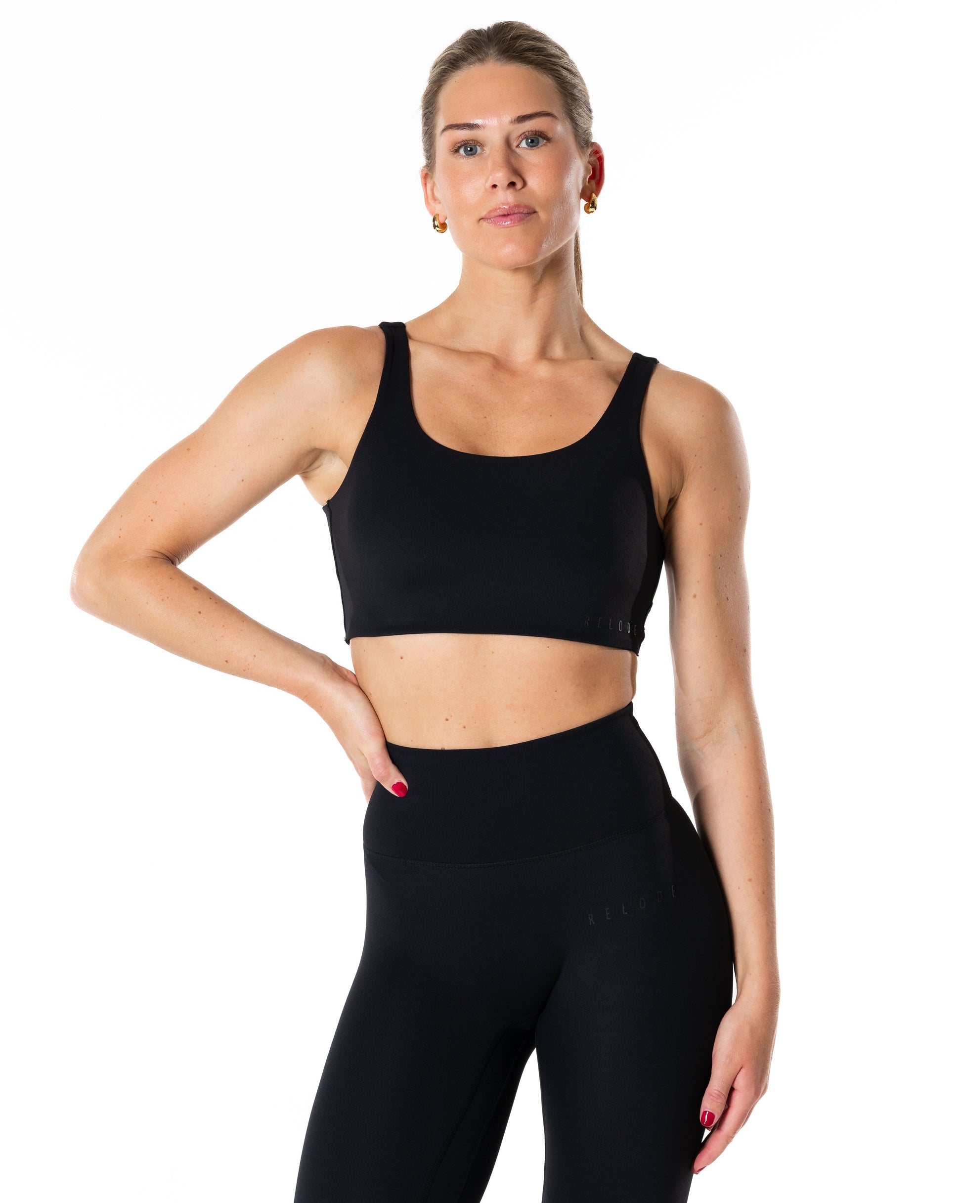 RELODE Clean Top/Sports-BH Medium Støtte - Sort