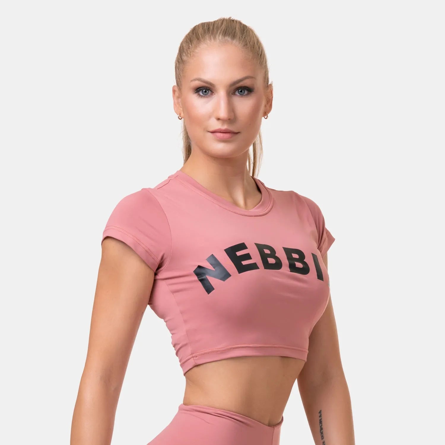 NEBBIA Sporty Crop Top/träningstopp, old rose