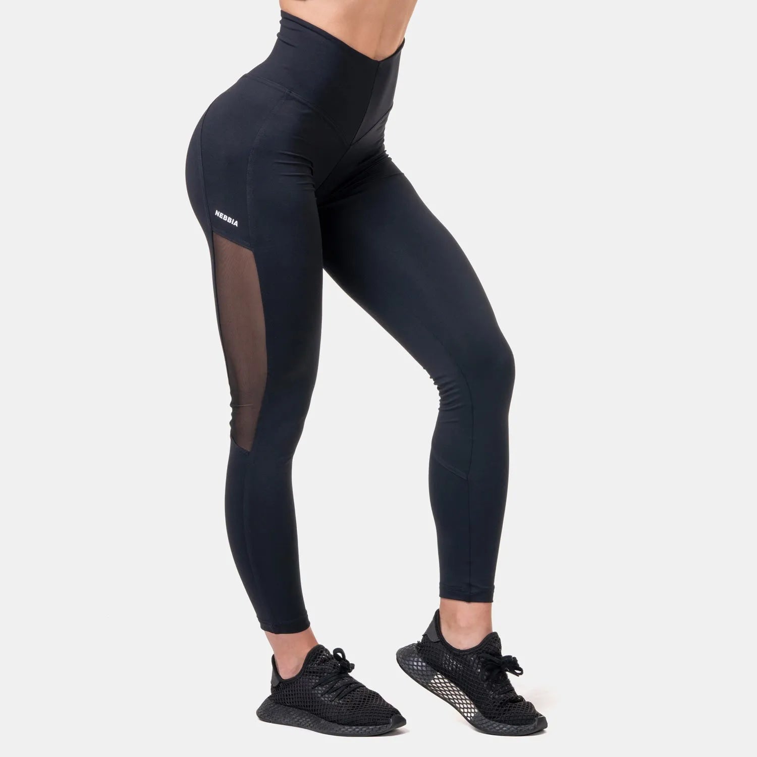 NEBBIA High Waist Mesh Tights/Träningstights, black