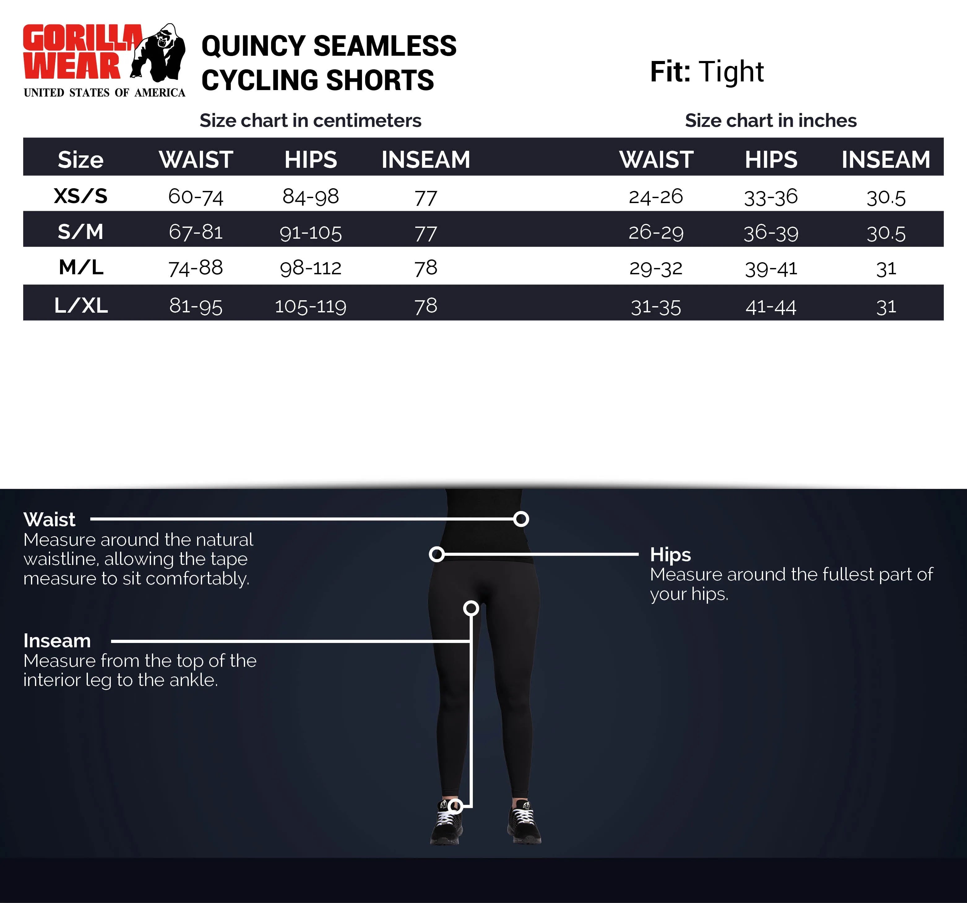 Gorilla Wear Quincy Seamless cykelshorts/træningsshorts, sort