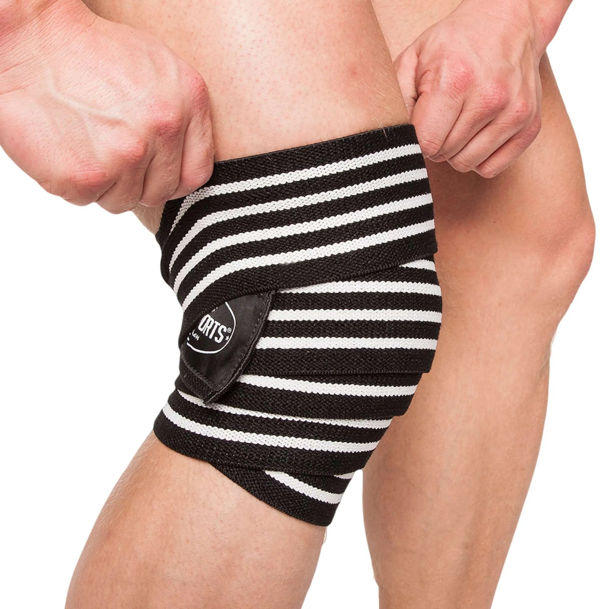 CP Sports knæbind, sort/hvide, 2 m
